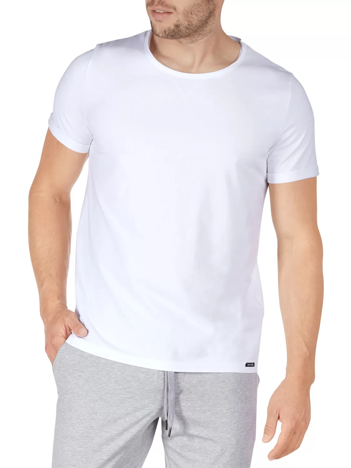 Biały Koszulka męska Skiny Sloungewear 086770 - zdjęcie 3