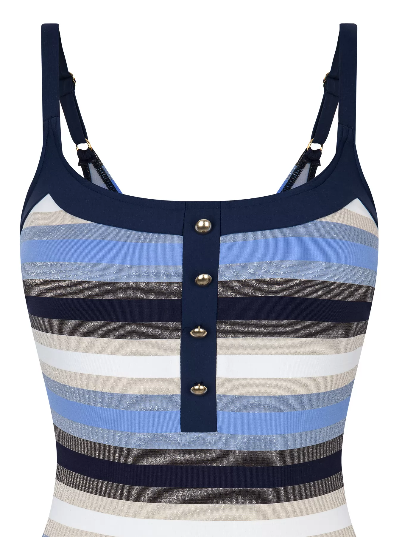 Beżowy, biały, granatowy, niebieski Kostium kąpielowy Opera Sky Brush 62083 - zdjęcie 2