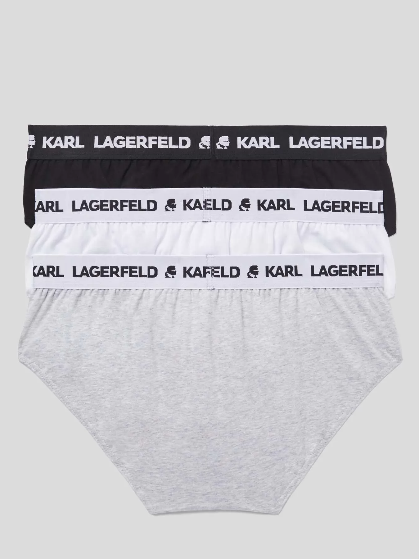 Biały, czarny, szary Slipy męskie 3PACK Karl Lagerfeld 211M2103 - zdjęcie 2
