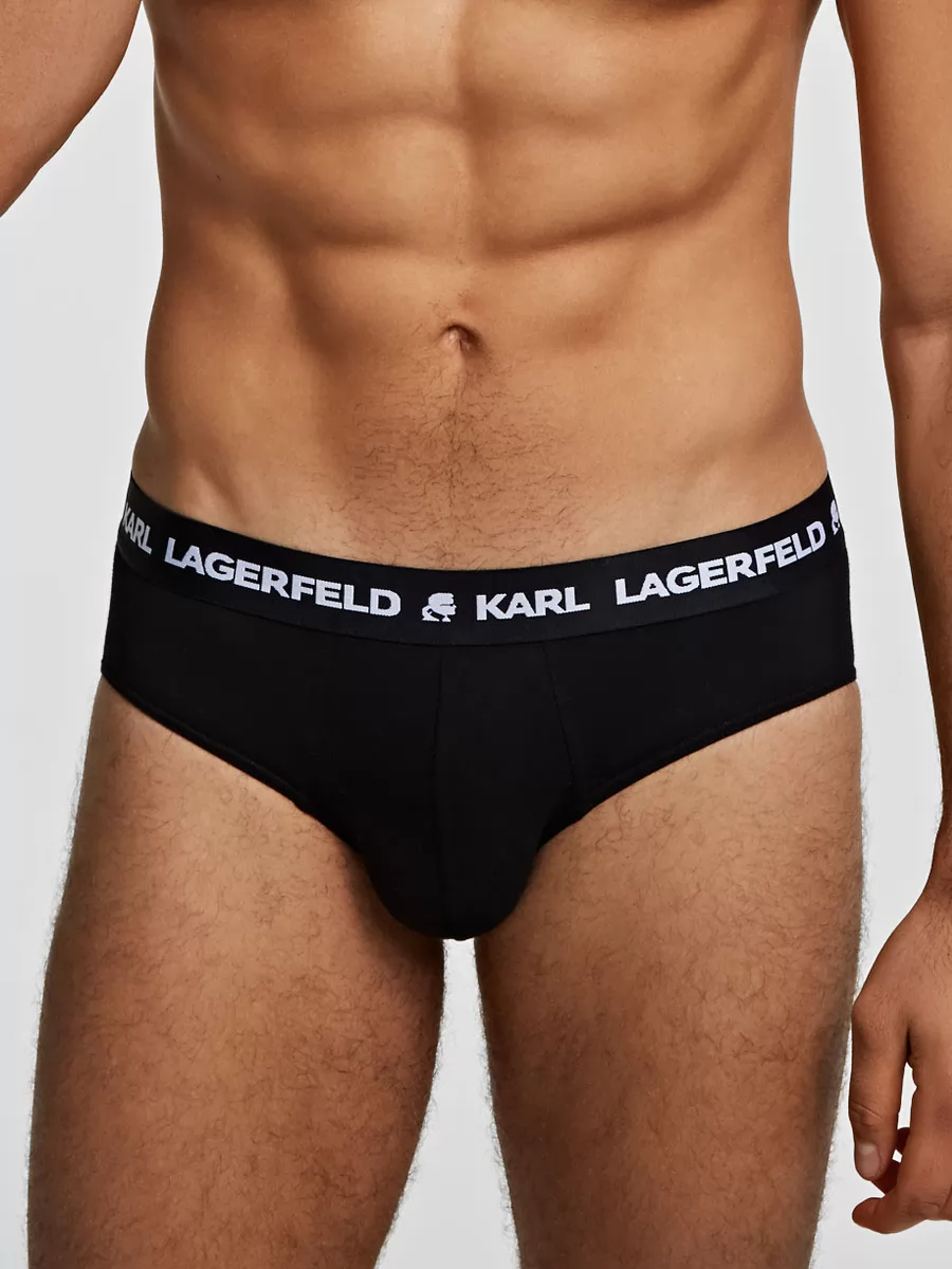 Biały, czarny, szary Slipy męskie 3PACK Karl Lagerfeld 211M2103 - zdjęcie 8