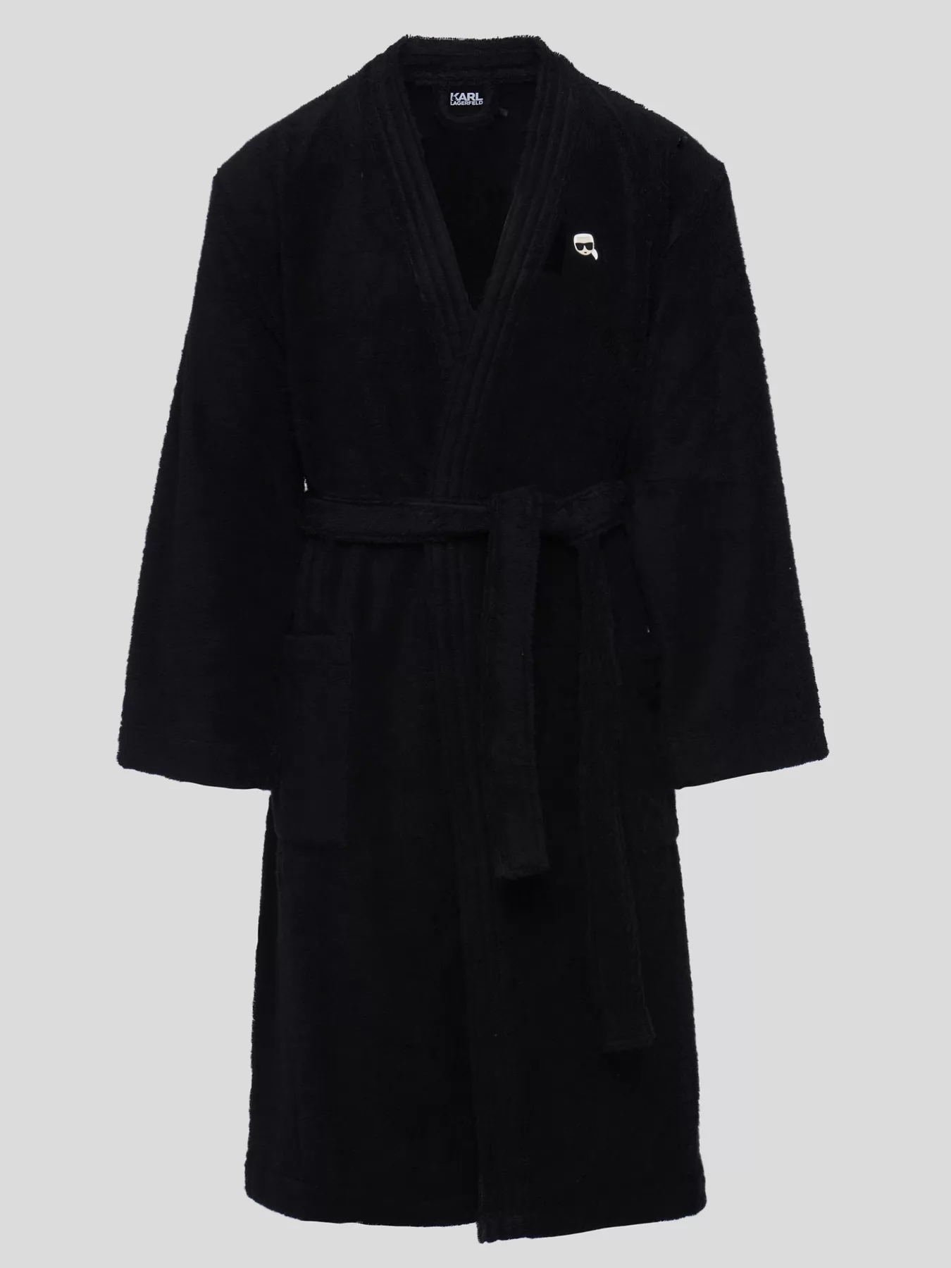 Czarny Szlafrok męski Karl Lagerfeld 220M2185 - zdjęcie 3