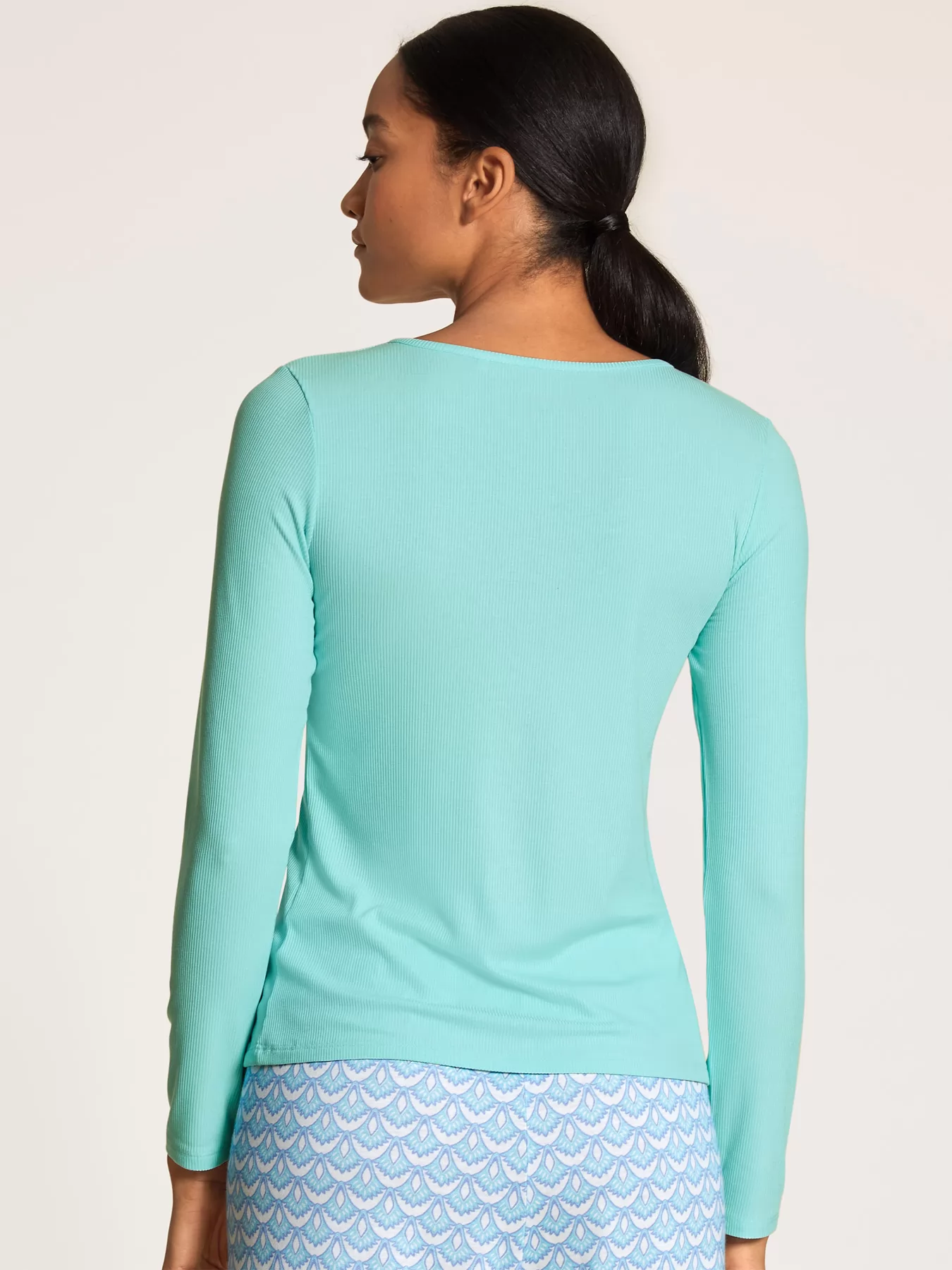 Niebieski Koszulka damska Calida Favourites Cottage 15032 - zdjęcie 2