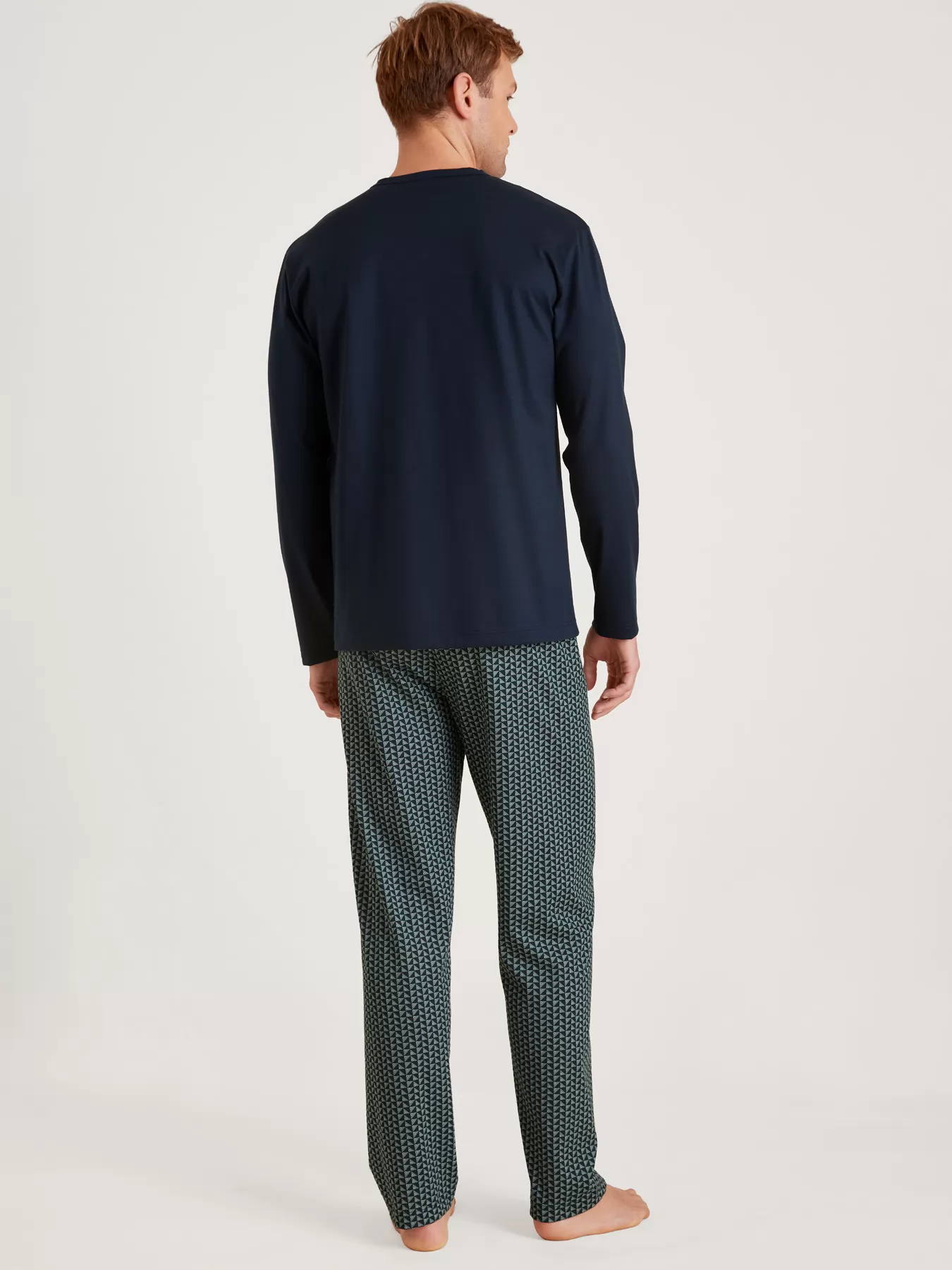 Granatowy, zielony Piżama męska Calida Relax Imprint 43388 - zdjęcie 2