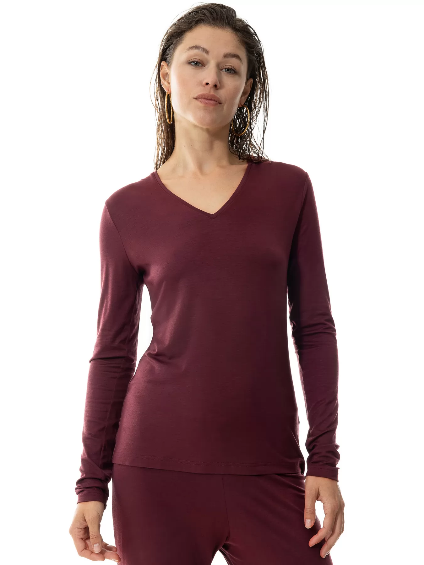 Bordowy Koszulka damska mey Alena 17338 - zdjęcie 3