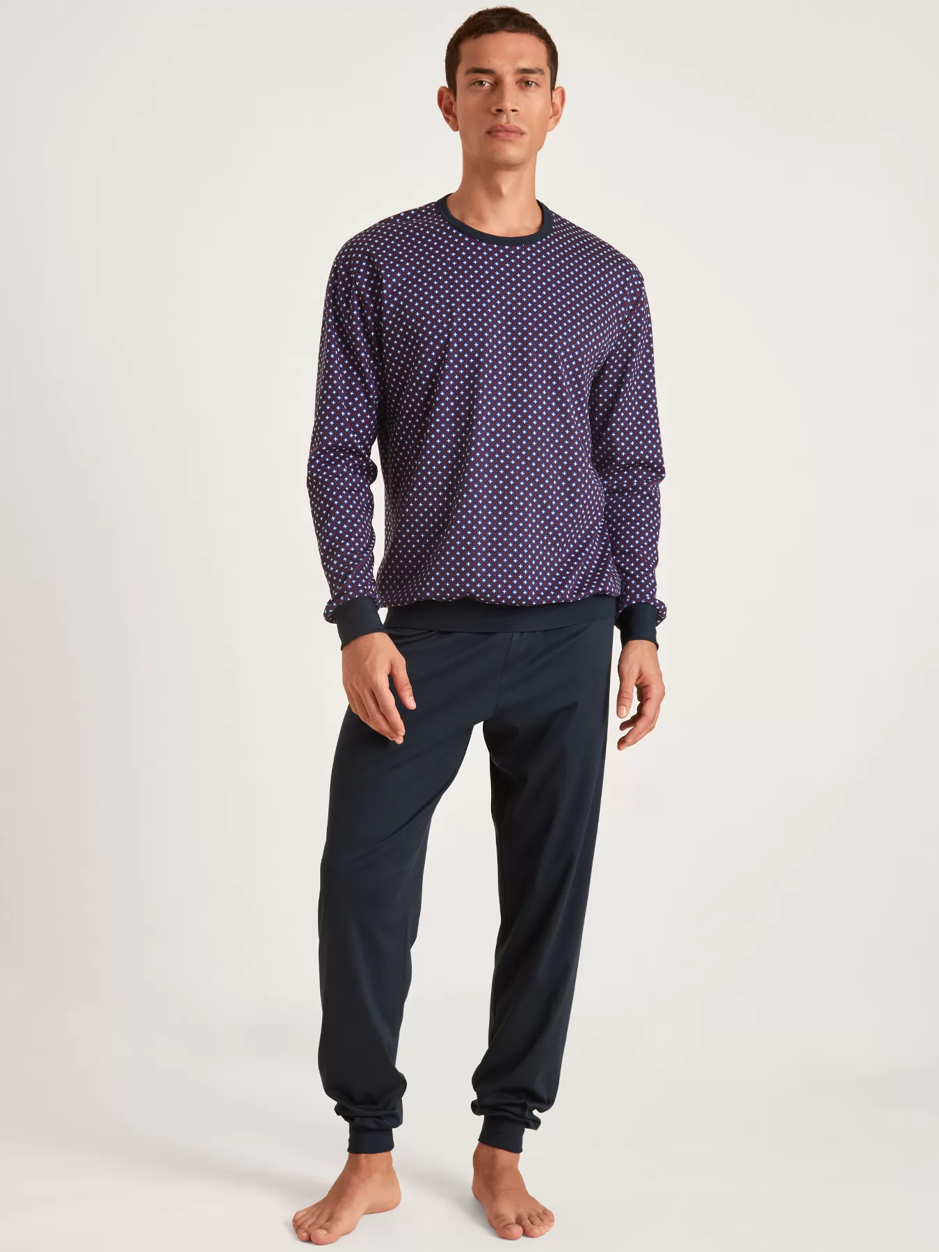 Bordowy, granatowy Piżama męska Calida Relax Streamline 42589 - zdjęcie 1