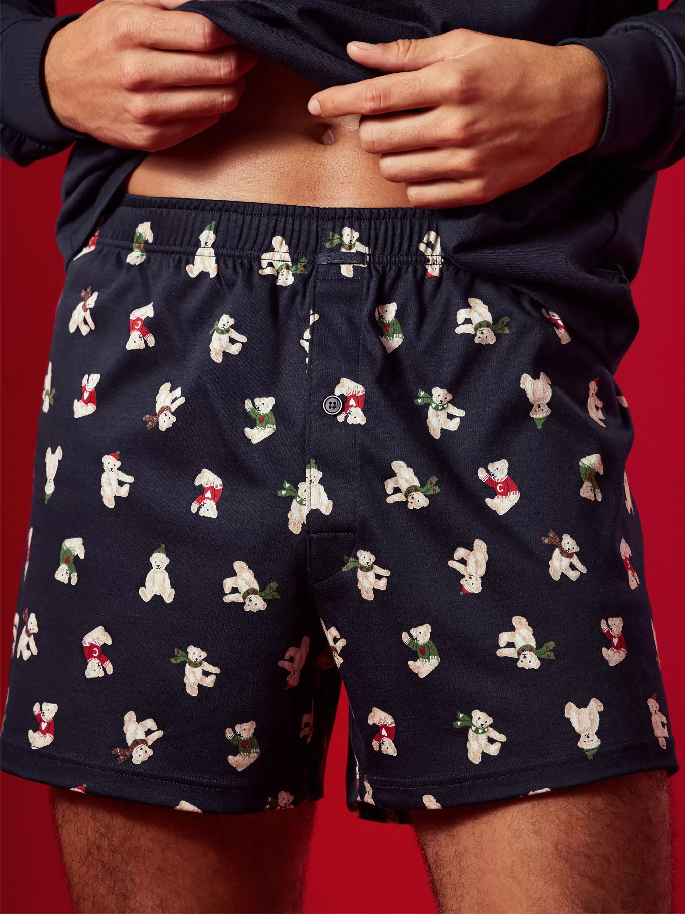 Granatowy Bokserki męskie Calida Boxer Teddy 24482 - zdjęcie 3