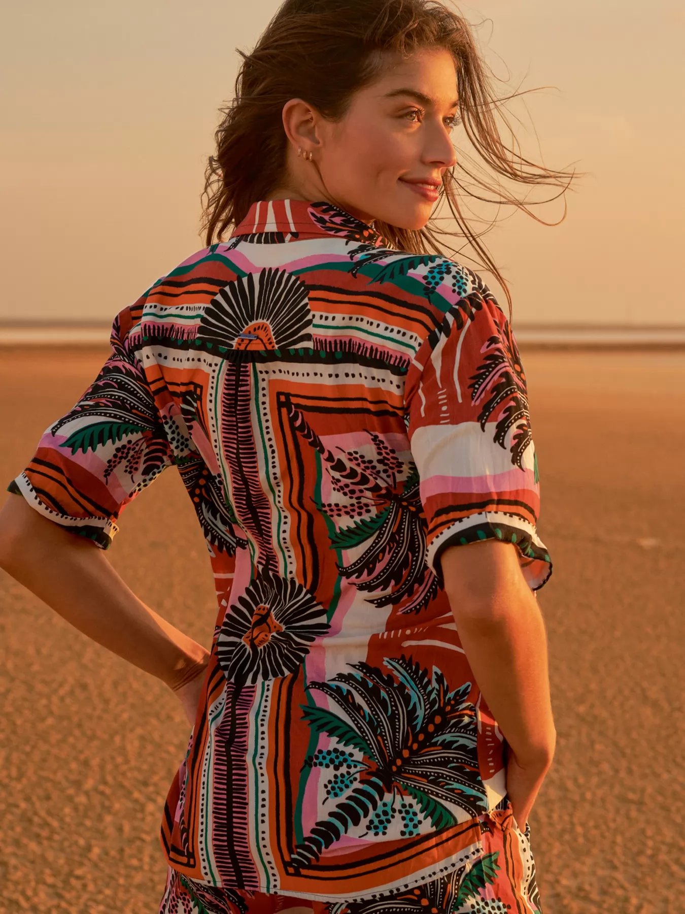 Brązowy, czarny, różowy, wielobarwny, zielony Koszula plażowa Maaji Tropical Sands 2026CL - zdjęcie 6