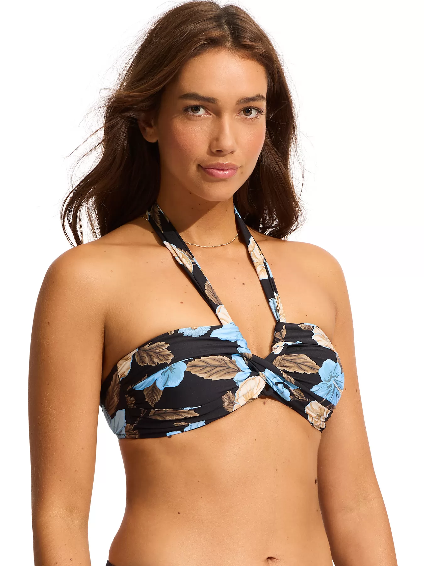 Brązowy, czarny, niebieski Góra od bikini Seafolly Garden Party 33816-096 - zdjęcie 1