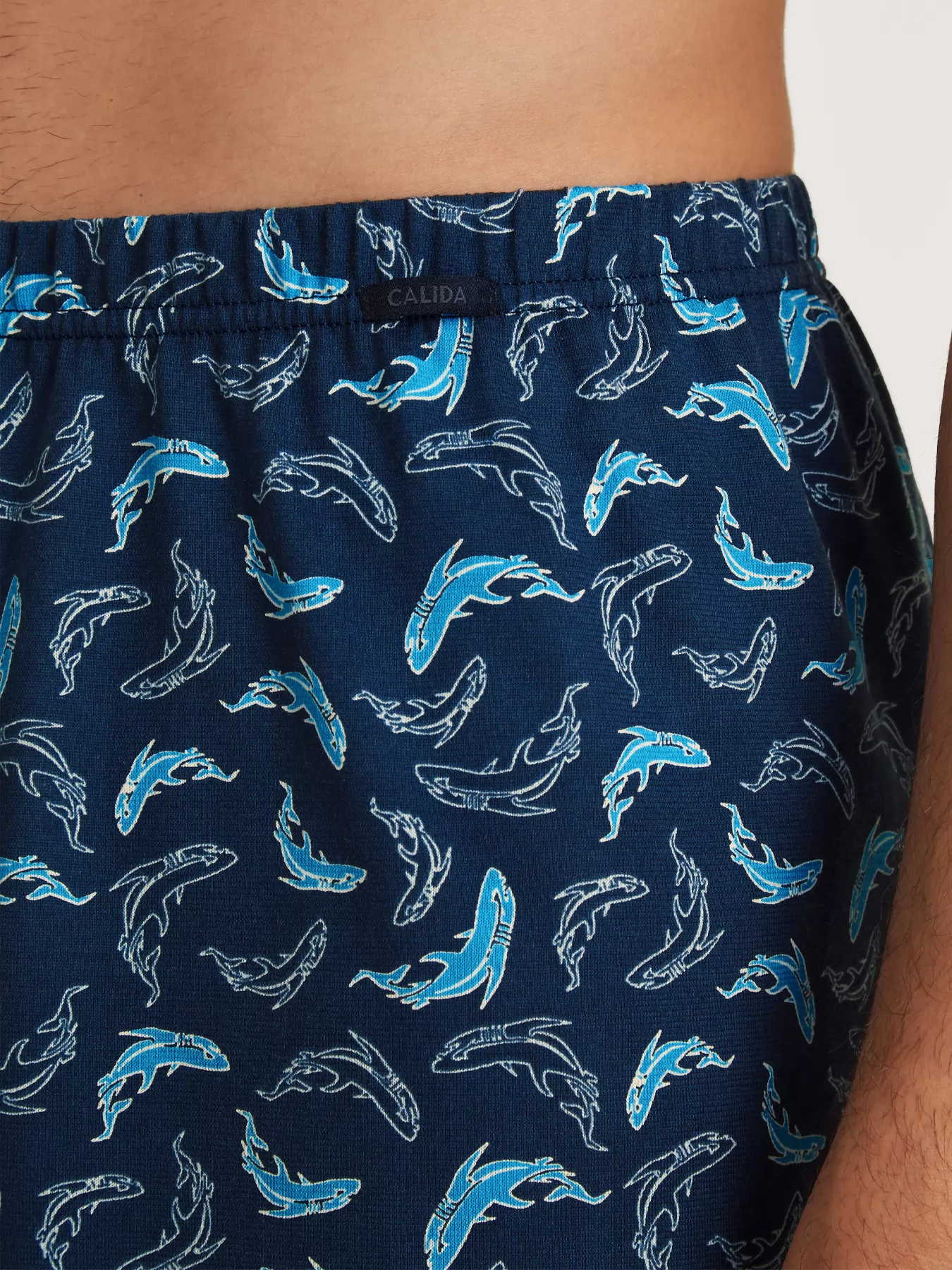 Granatowy, niebieski Bokserki męskie Calida Prints 24389 - zdjęcie 3