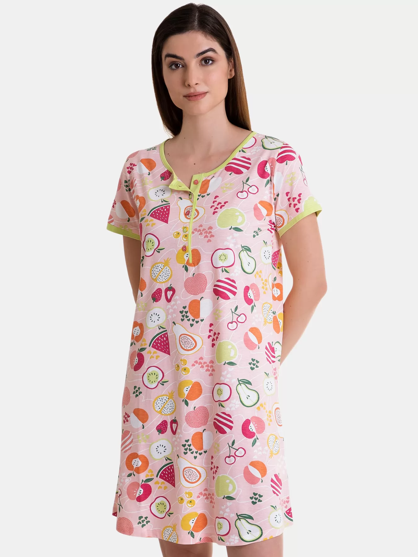 Pudrowy róż, różowy, zielony Koszula nocna Massana 247211 - zdjęcie 1