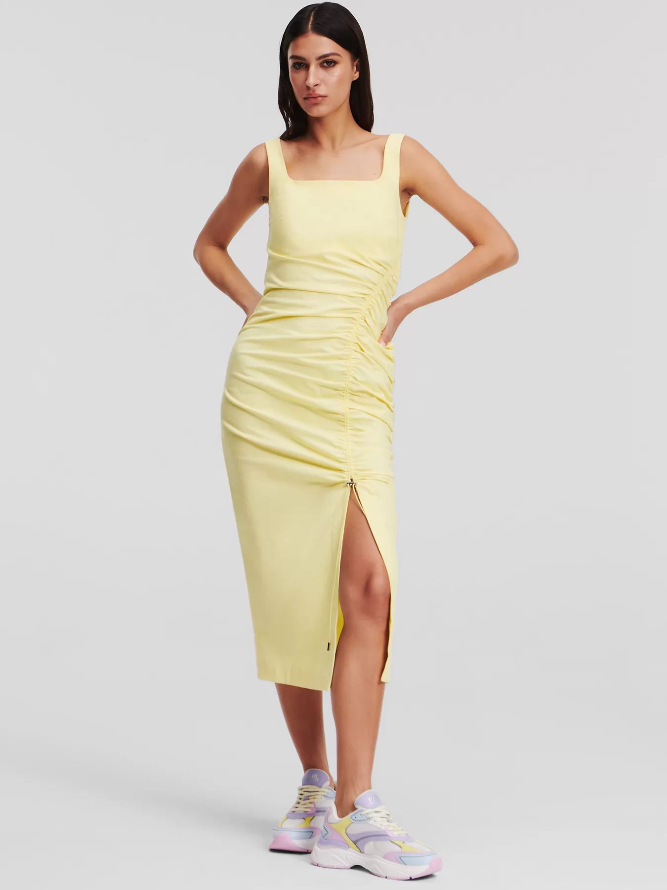 żółty Sukienka damska Karl Lagerfeld 241W1303 - zdjęcie 1