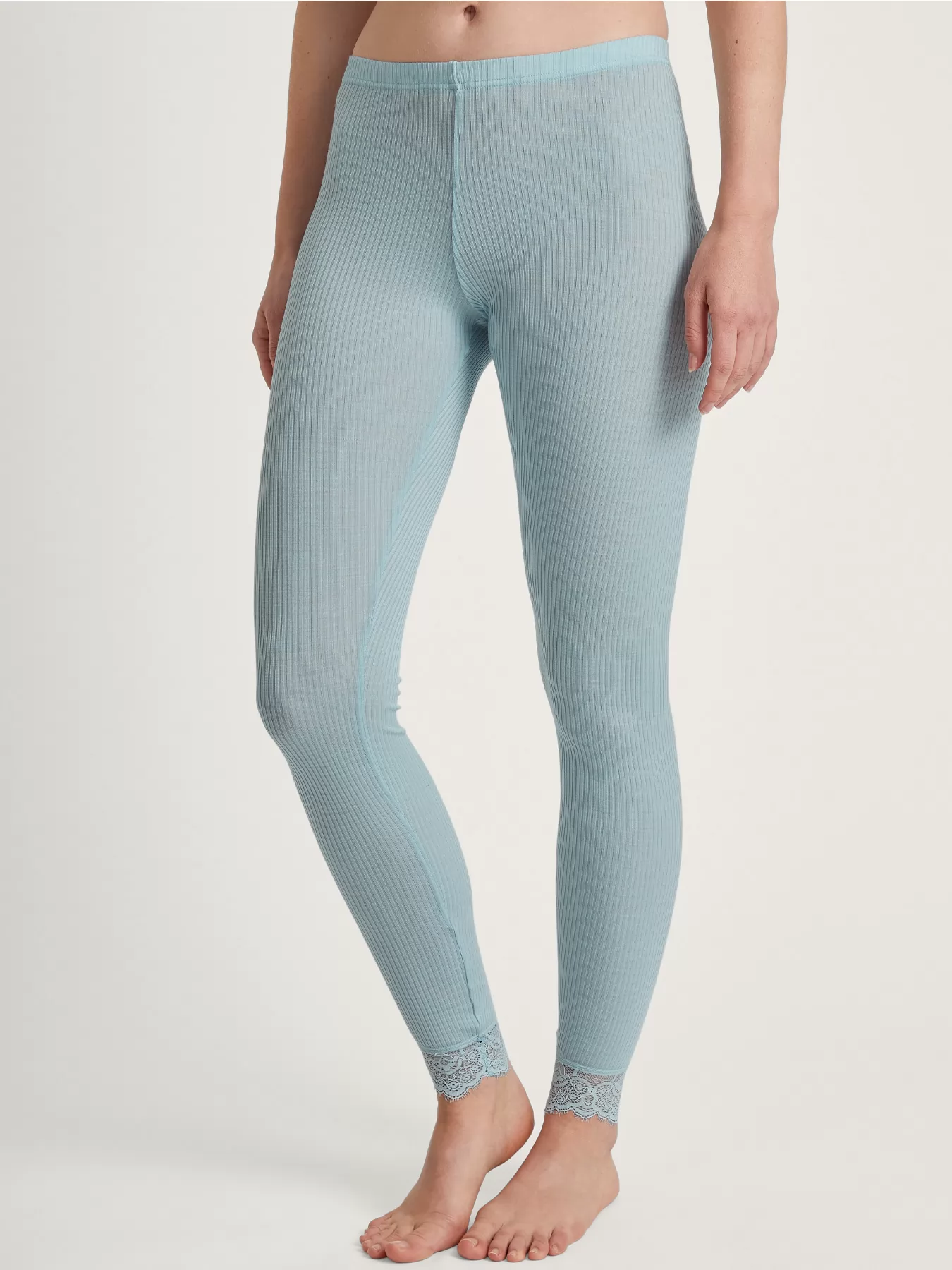 Niebieski Jedwabne leginsy damskie Calida Silky Wool Joy 27952 - zdjęcie 1