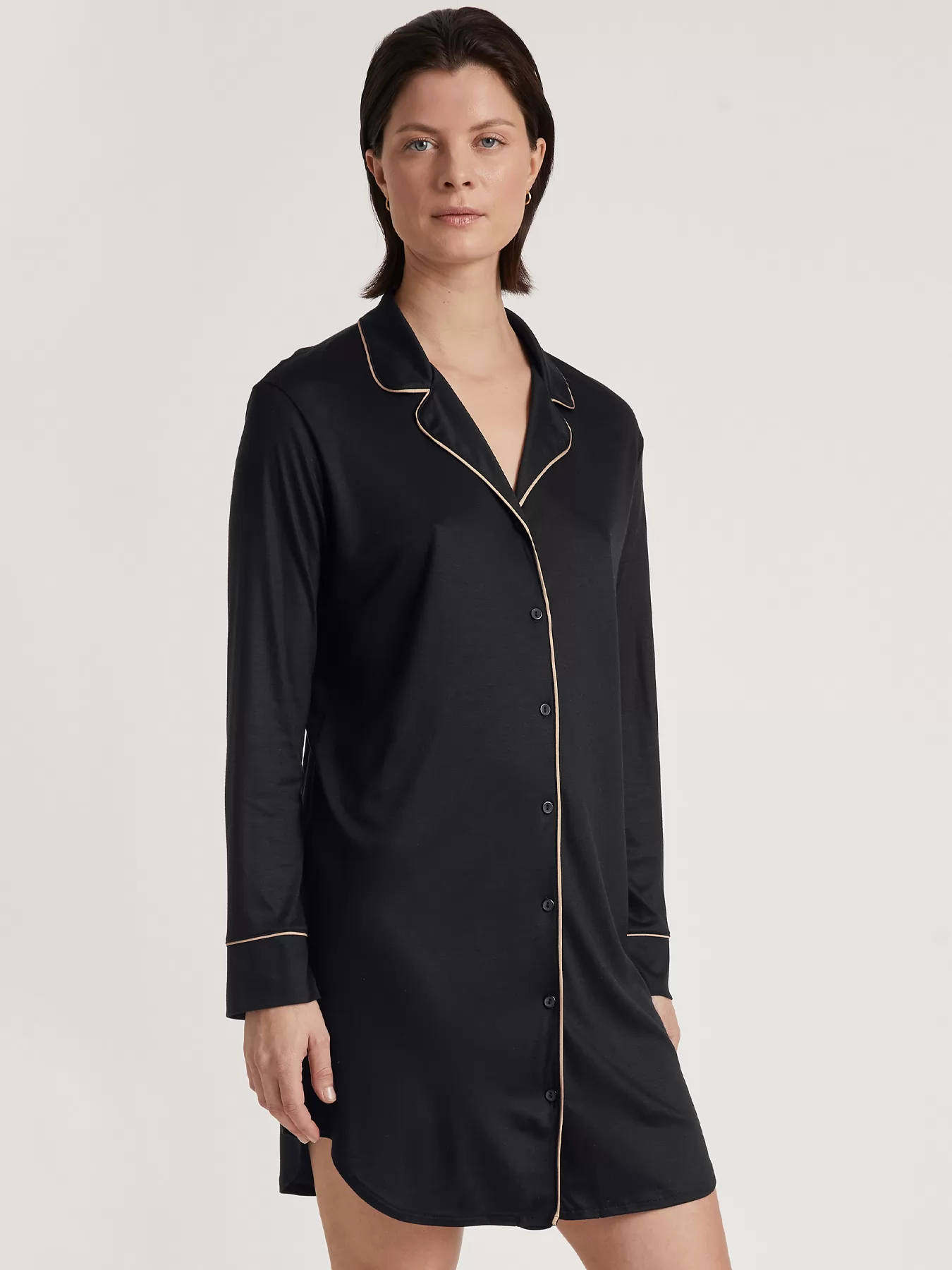 Czarny Jedwabna koszula nocna Calida Moonlight Dreams 32855 - zdjęcie 1