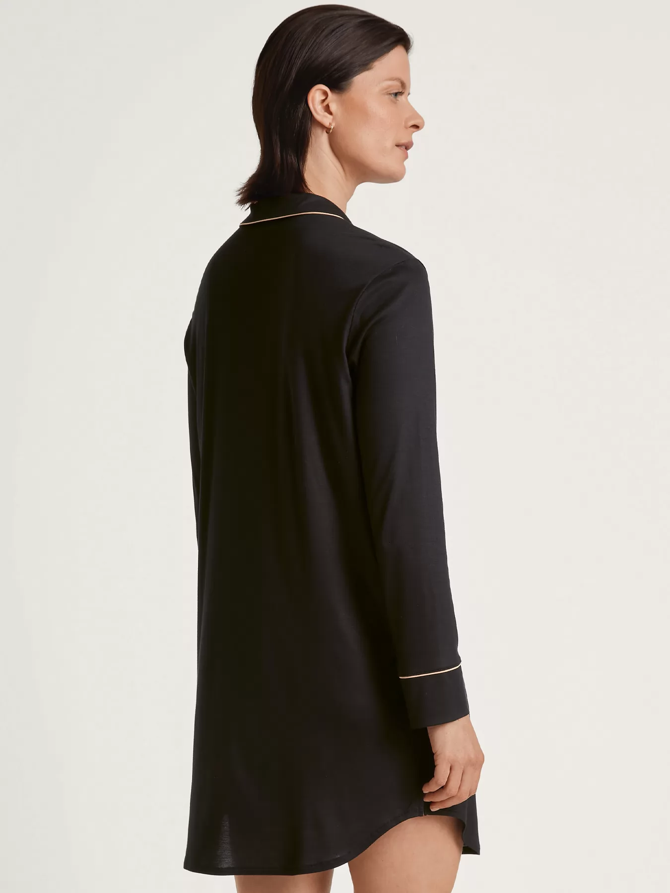 Czarny Jedwabna koszula nocna Calida Moonlight Dreams 32855 - zdjęcie 2