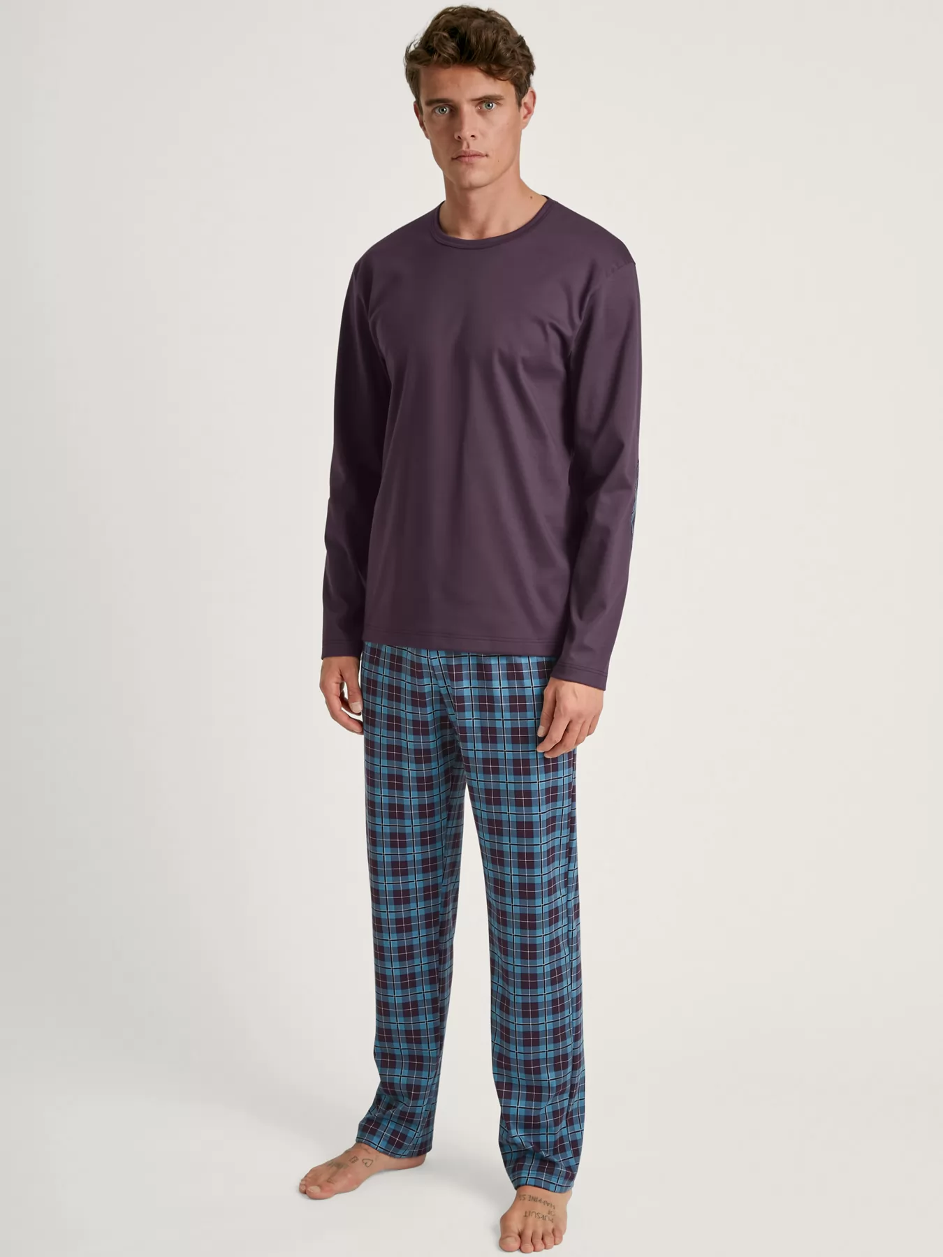 Fioletowy, niebieski, wielobarwny Piżama męska Calida Relax Comfy 45582 - zdjęcie 1