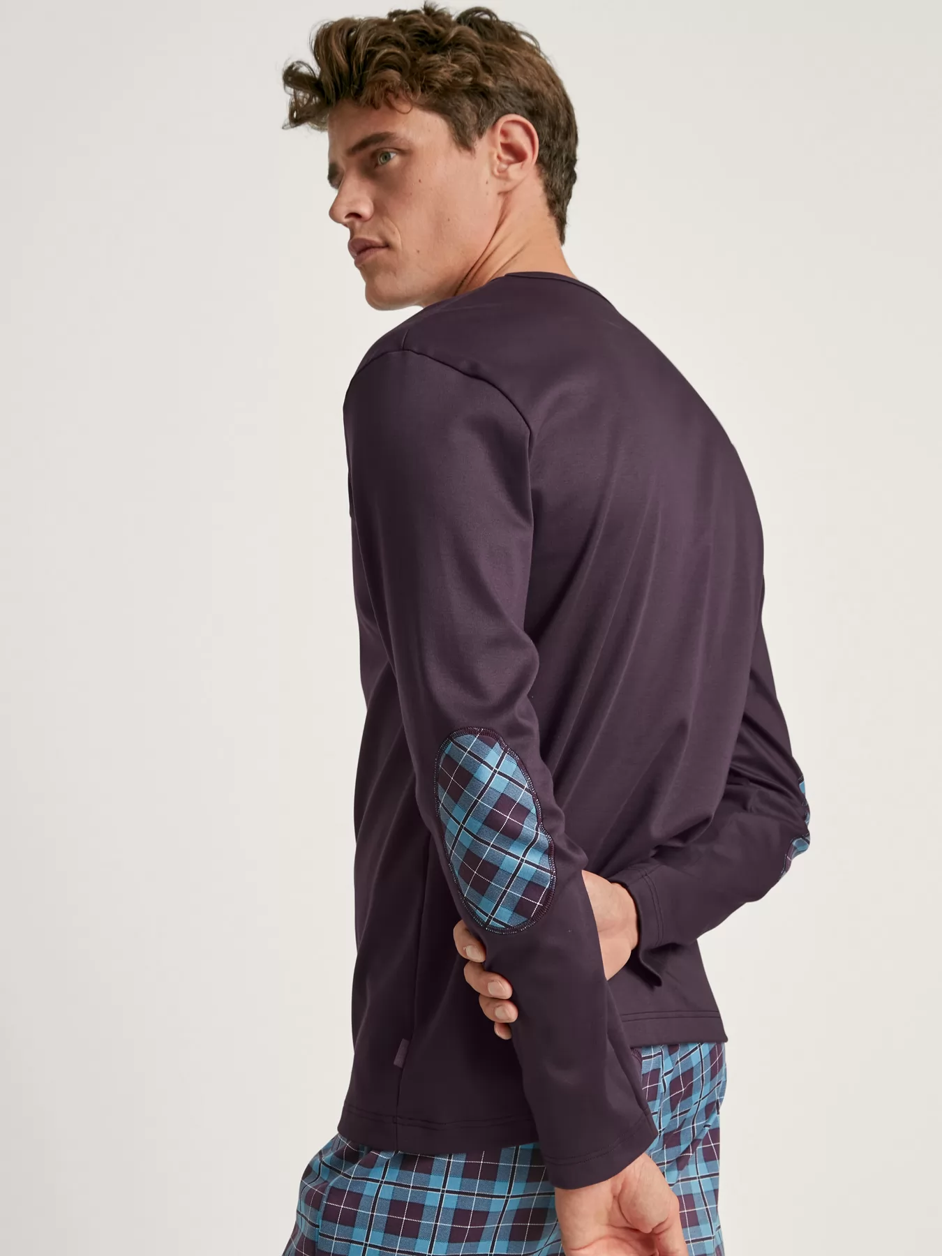 Fioletowy, niebieski, wielobarwny Piżama męska Calida Relax Comfy 45582 - zdjęcie 6