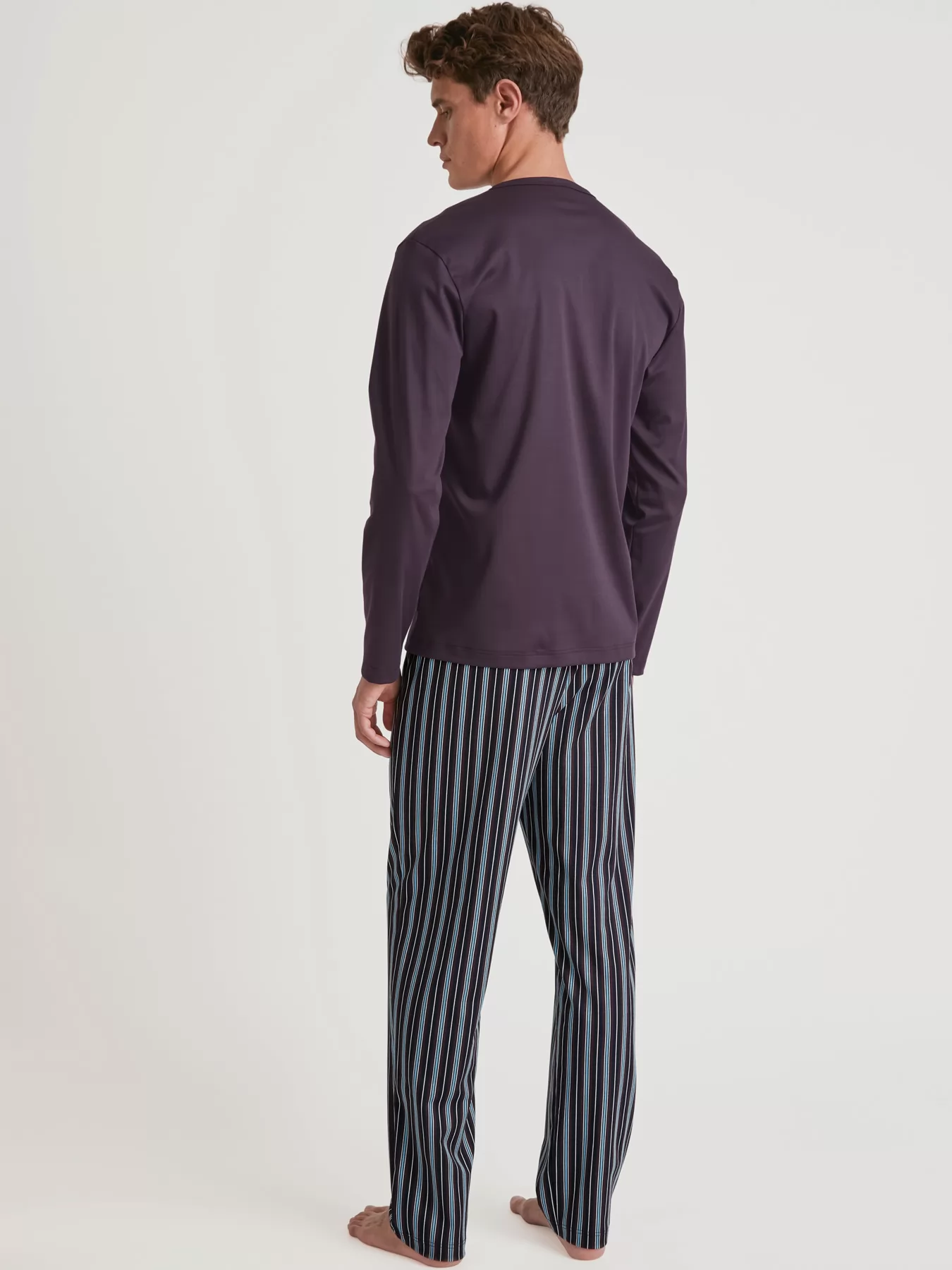 Fioletowy, niebieski, wielobarwny Piżama męska Calida Relax Streamline 46287 - zdjęcie 2