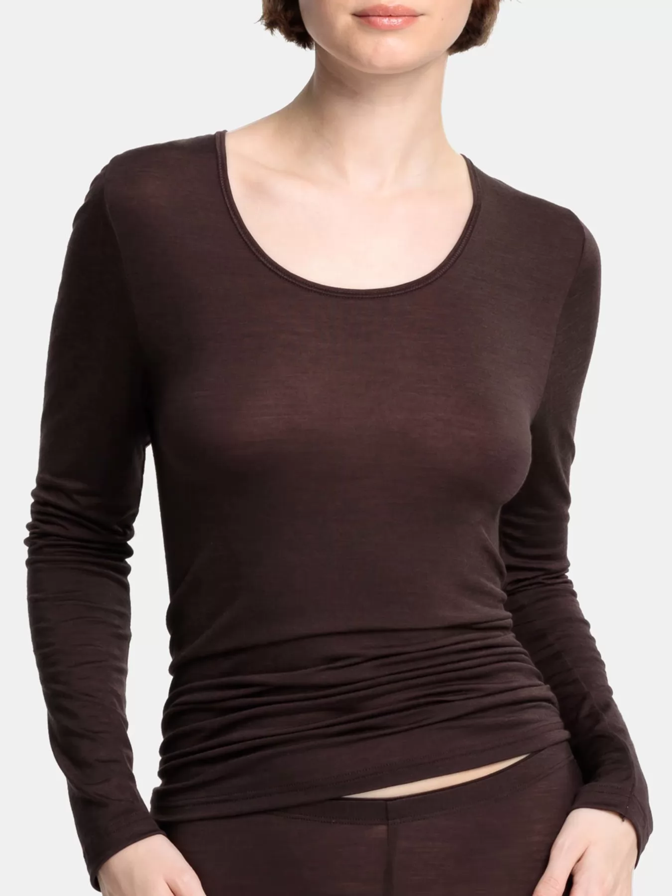 Brązowy Koszulka Sylvia Speidel Sanja Wool Tencel 50349 - zdjęcie 1