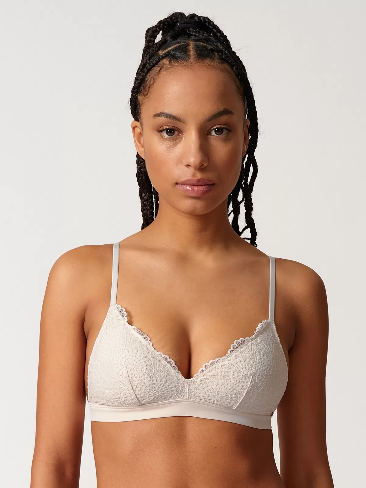 Kremowy Biustonosz bez fiszbin Skiny Micrornaments 082628 - zdjęcie 1