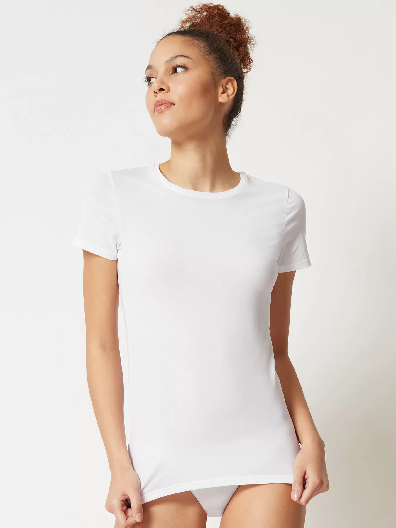 Biały Koszulka damska Skiny Cotton Essentials 080785 - zdjęcie 1