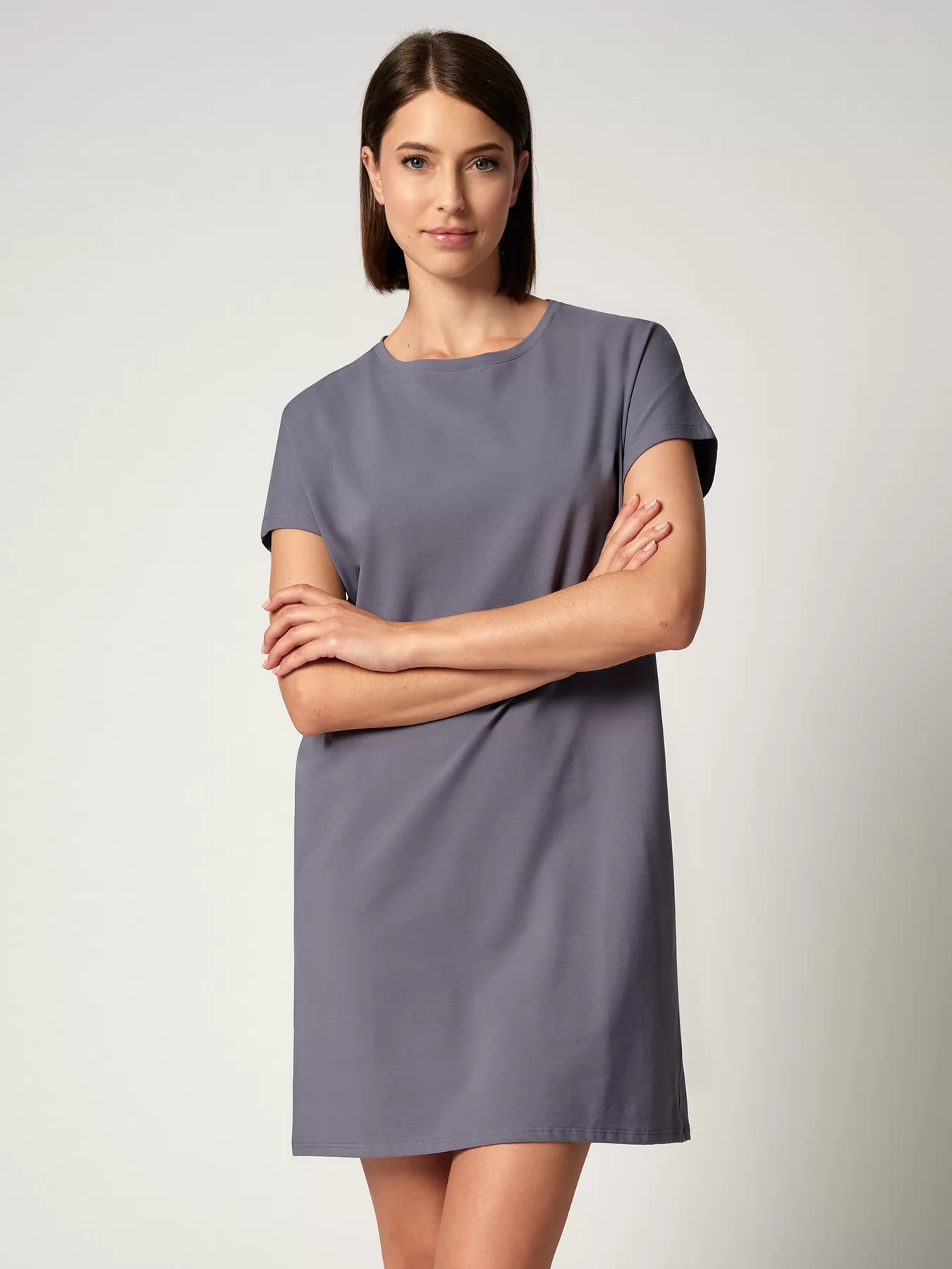 Szary Koszula nocna Huber Basic Selection 019017 - zdjęcie 1