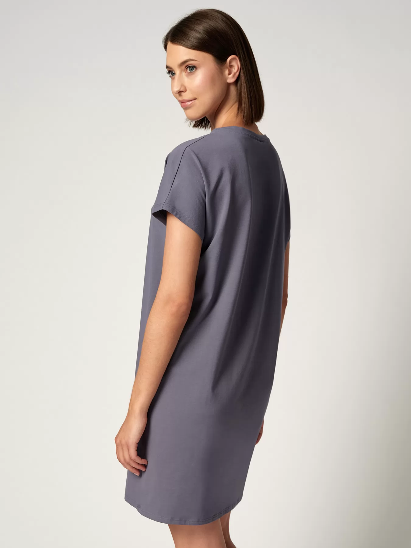 Szary Koszula nocna Huber Basic Selection 019017 - zdjęcie 2