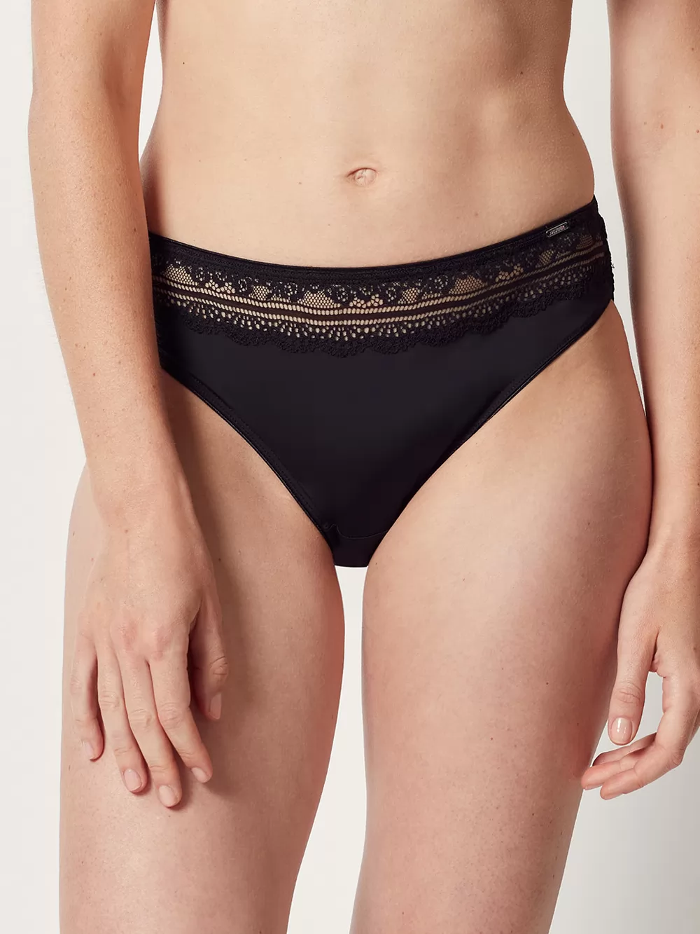 Czarny Figi damskie Huber Micro Lace 015575 - zdjęcie 1