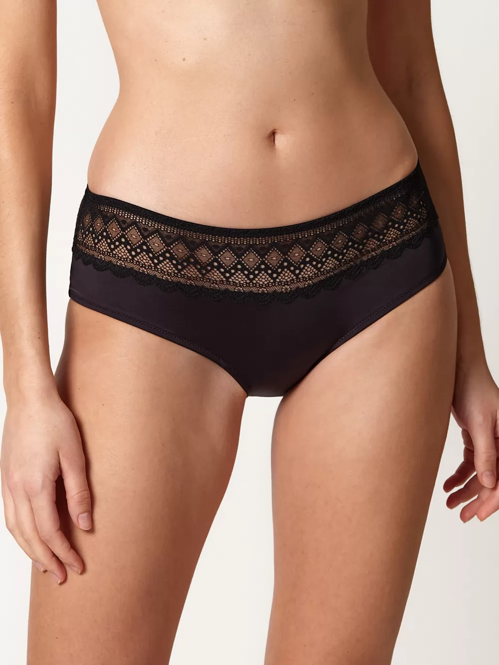 Czarny Figi damskie Huber Micro Ornament 010249 - zdjęcie 1