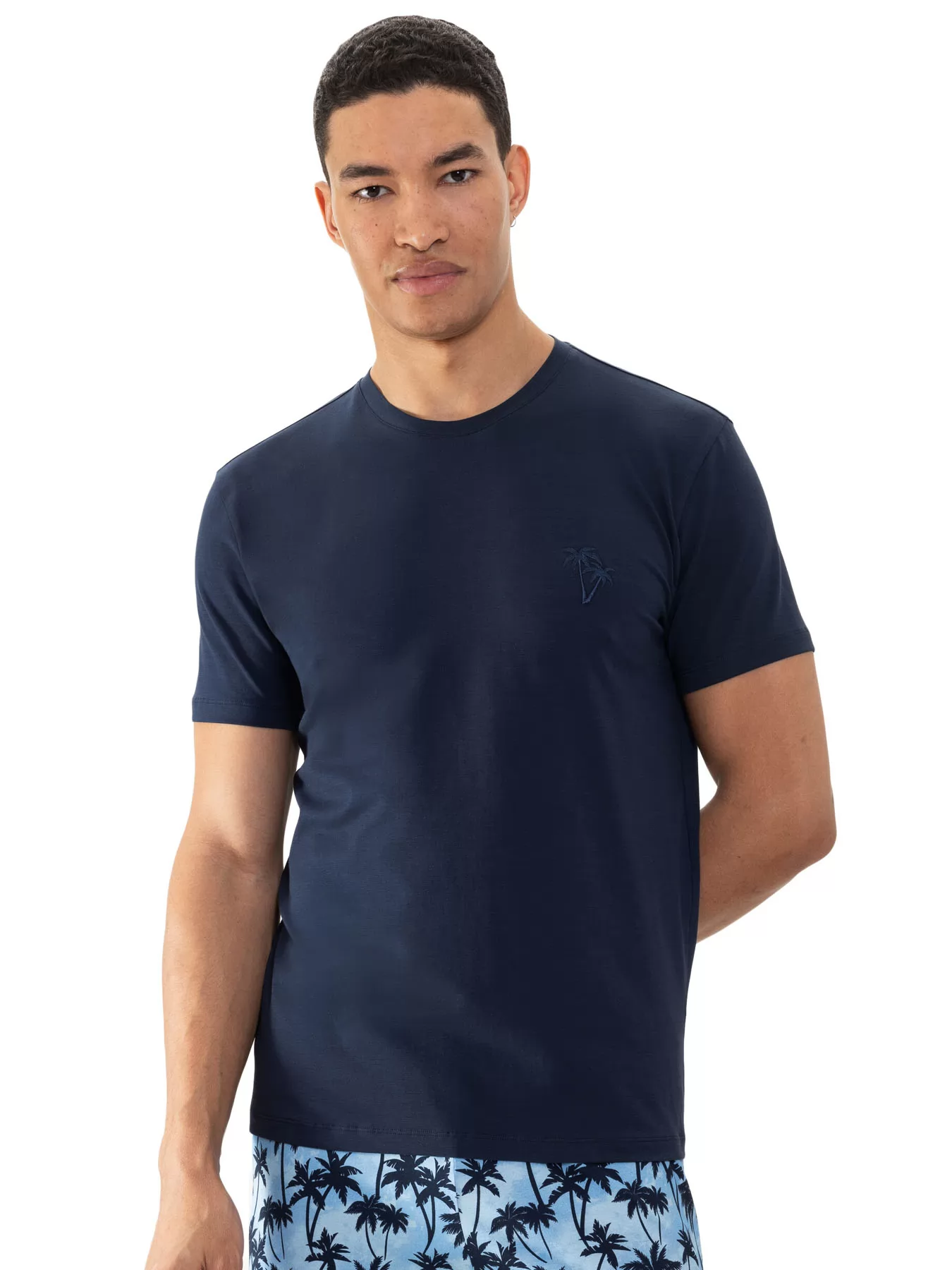 Granatowy Koszulka męska mey Palm Haven 2210012 - zdjęcie 1