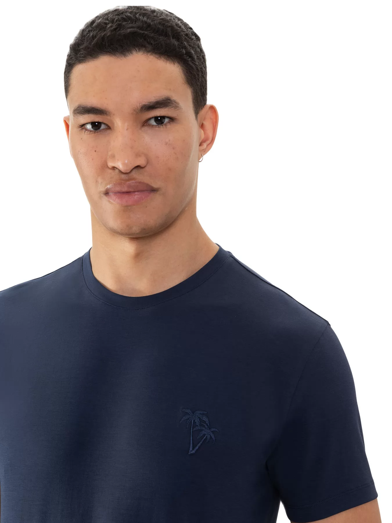 Granatowy Koszulka męska mey Palm Haven 2210012 - zdjęcie 3