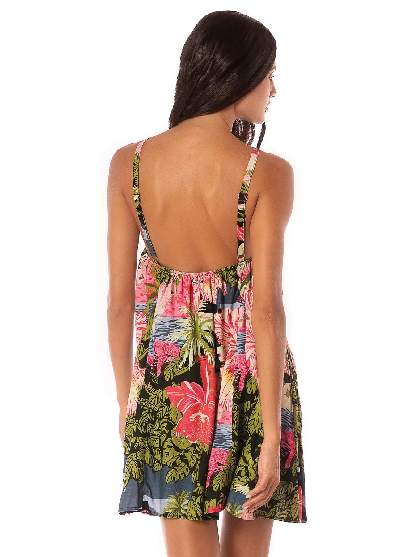 Czerwony, wielobarwny, zielony Sukienka plażowa Maaji Neo Hawaiian PT2352CS - zdjęcie 2