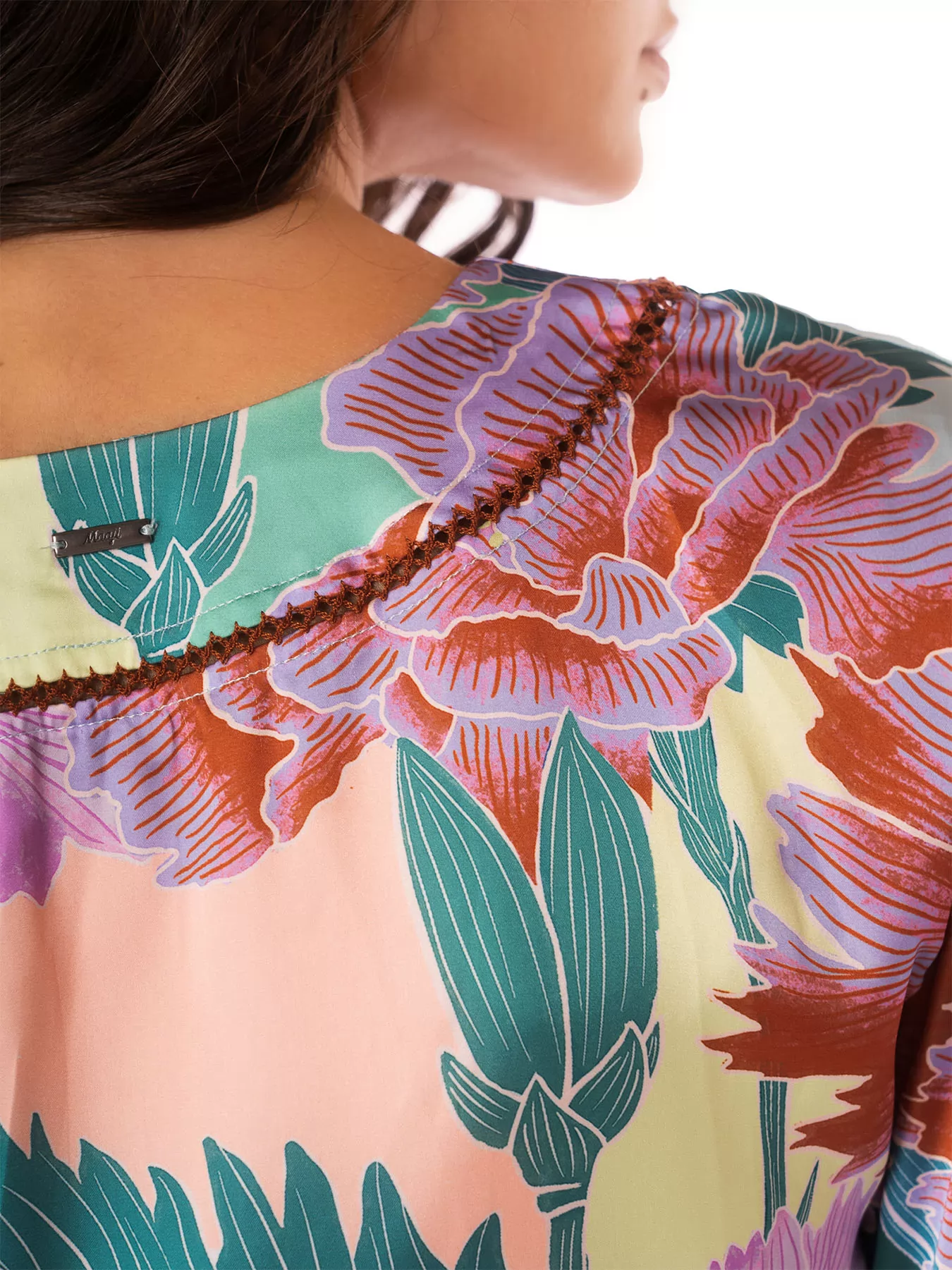 Fioletowy, wielobarwny Tunika plażowa Maaji Japanese Eden PT2472CP - zdjęcie 4