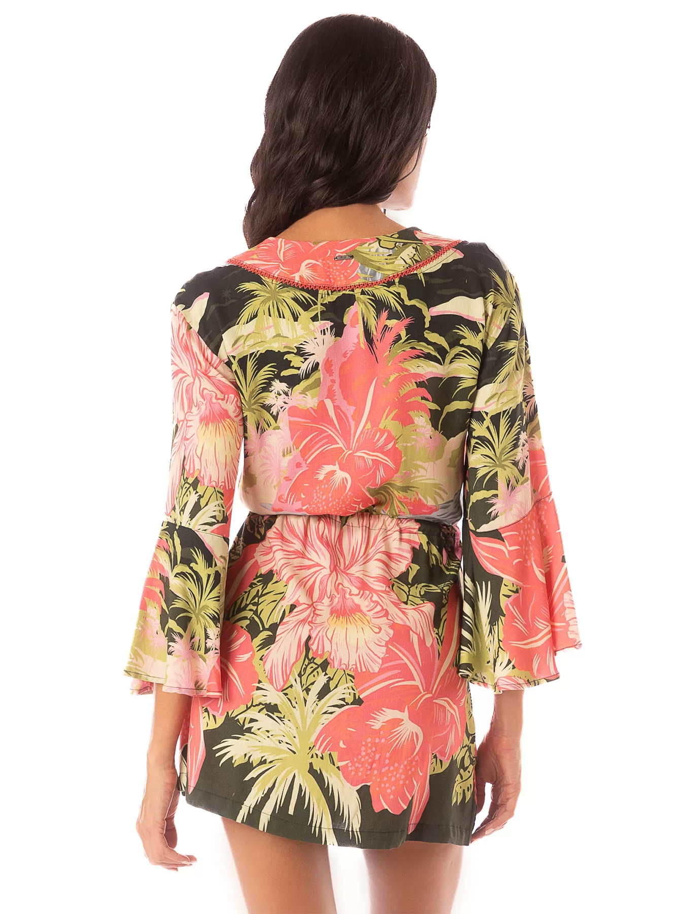 Czerwony, wielobarwny, zielony Tunika plażowa Maaji Neo Hawaiian PT2472CP - zdjęcie 2