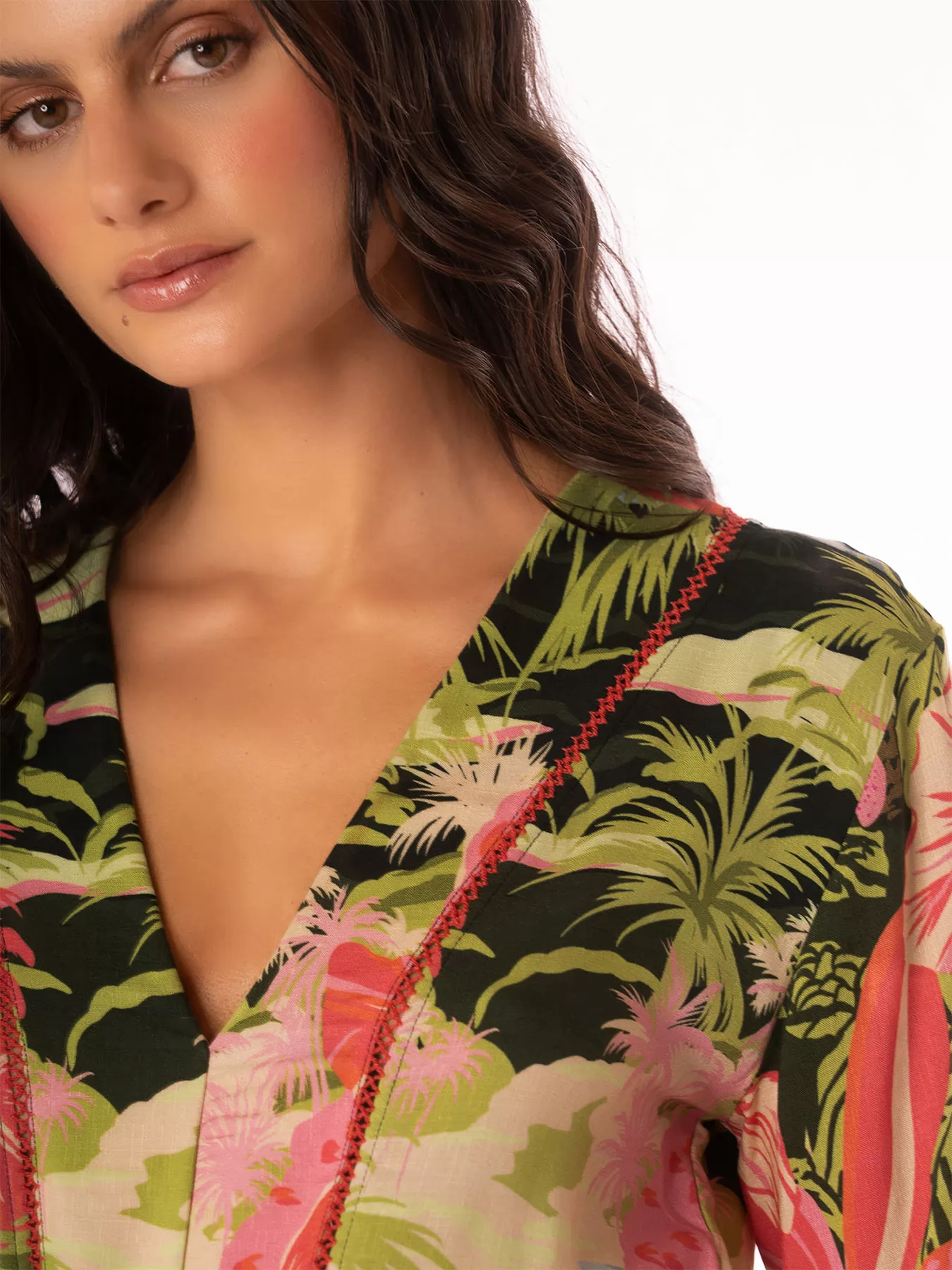 Czerwony, wielobarwny, zielony Tunika plażowa Maaji Neo Hawaiian PT2472CP - zdjęcie 3