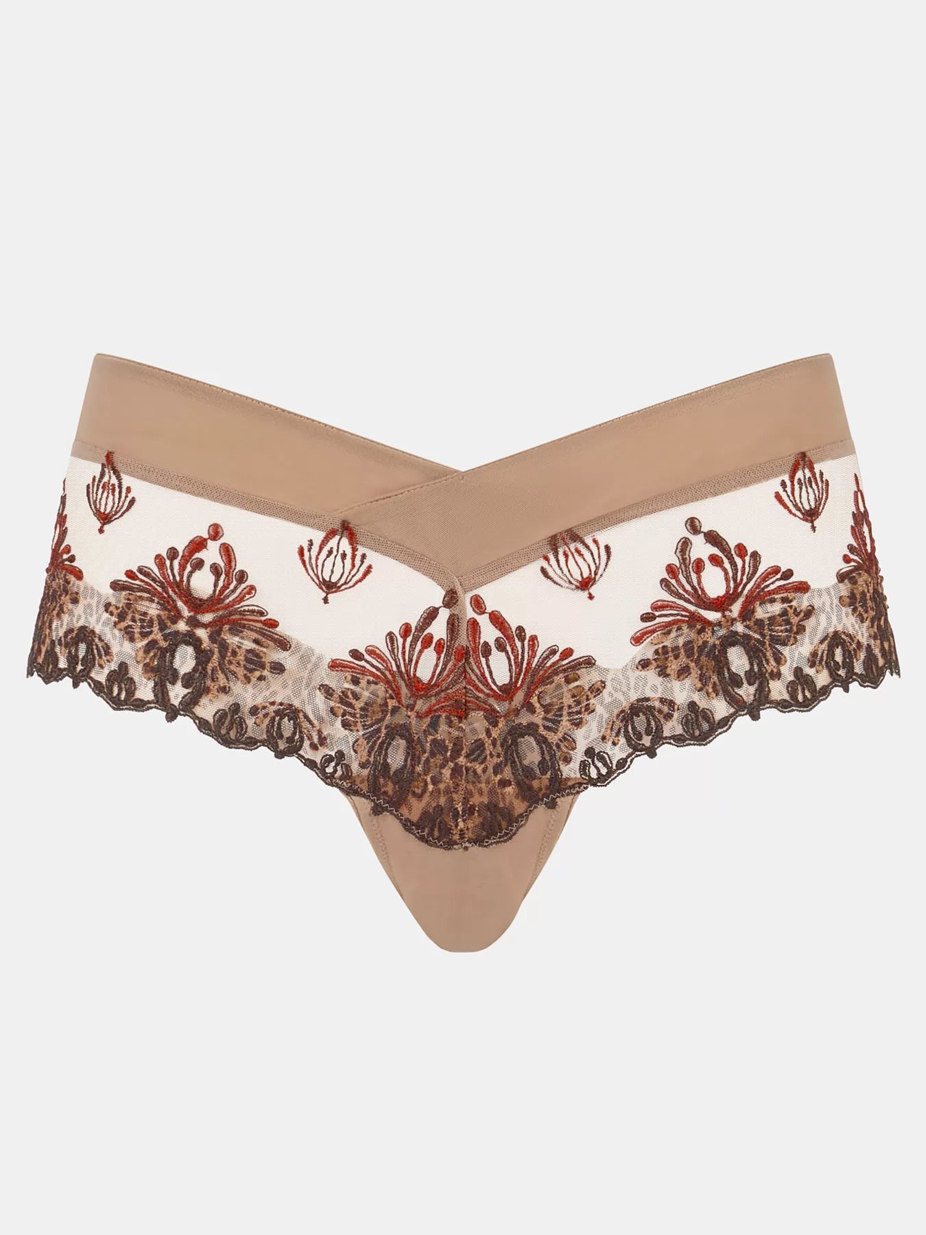 Beżowy, brązowy Figi hipster Chantelle Champs Elysees C26040 - zdjęcie 3