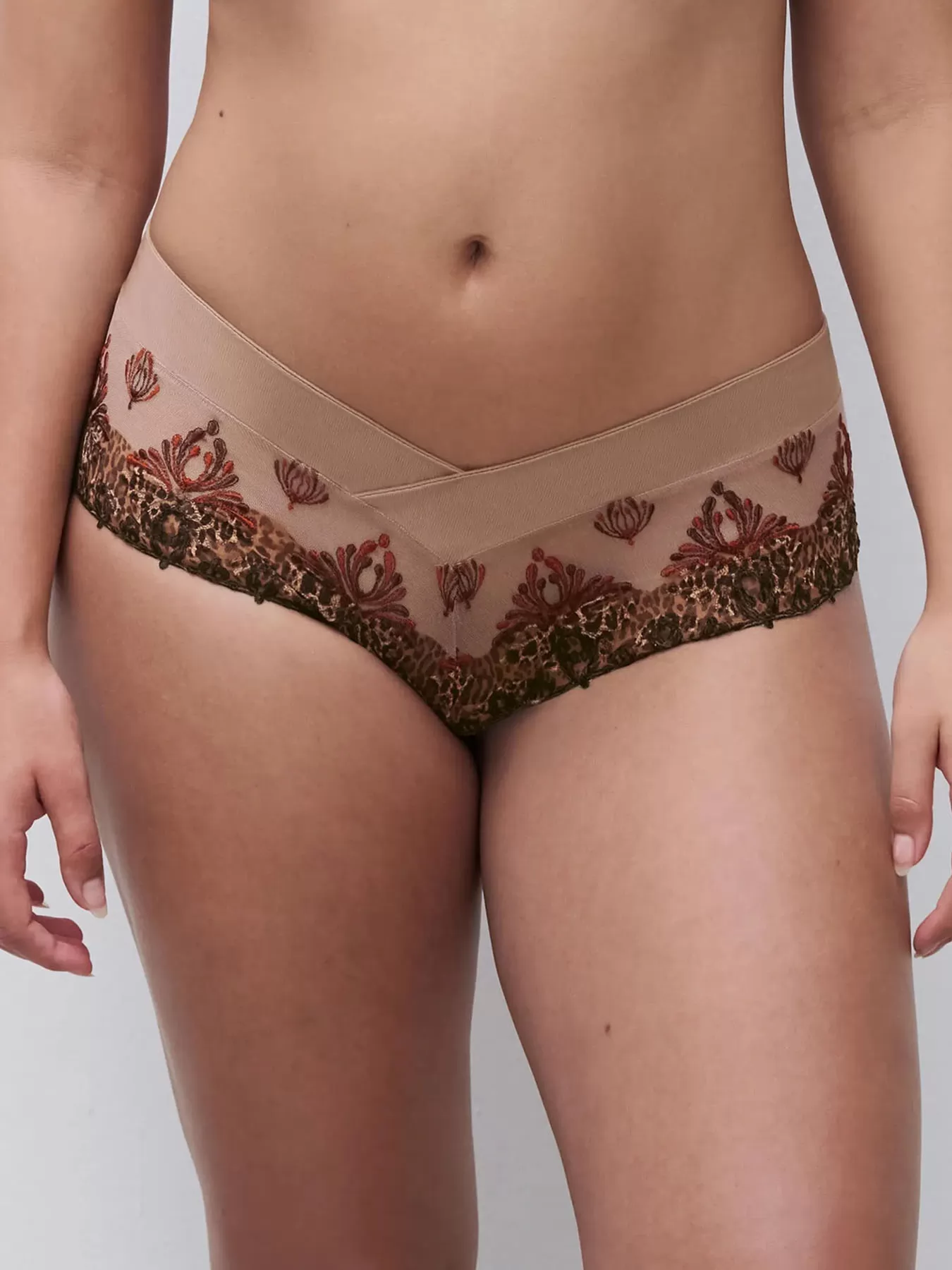 Beżowy, brązowy Figi hipster Chantelle Champs Elysees C26040 - zdjęcie 1