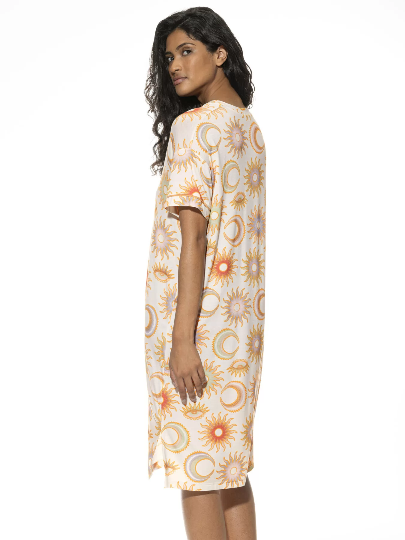 Kremowy, wielobarwny Koszula nocna mey Secret Eye 1230058 - zdjęcie 2