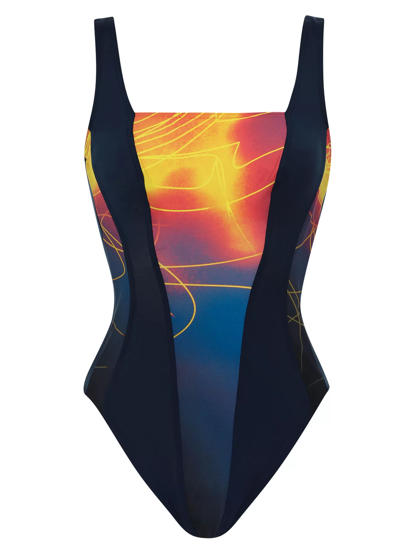 Granatowy, pomarańczowy, wielobarwny Kostium kąpielowy Sunmarin 12064 - zdjęcie 1