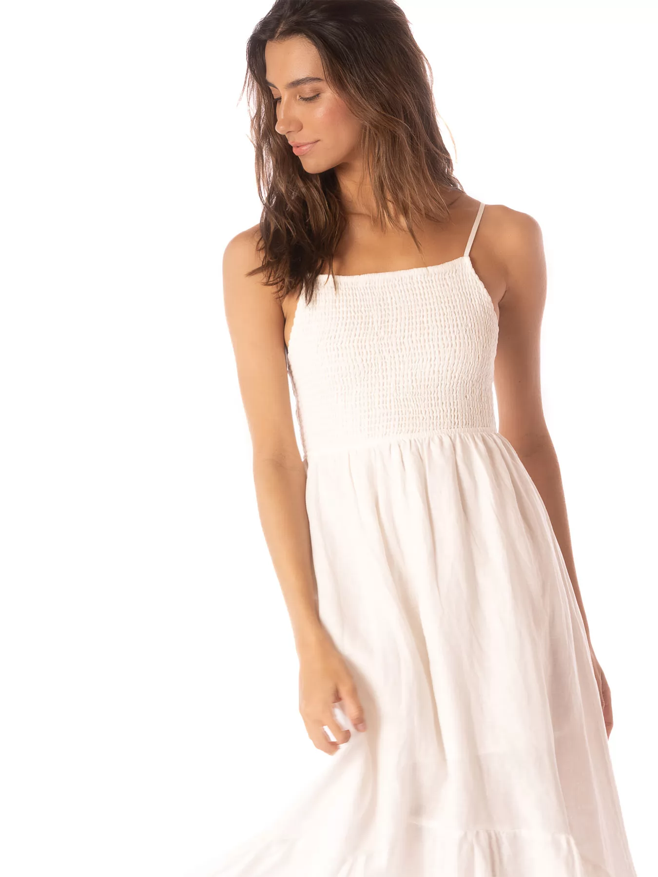 Biały Lniana sukienka plażowa Maaji Isadora PT2123CL - zdjęcie 3