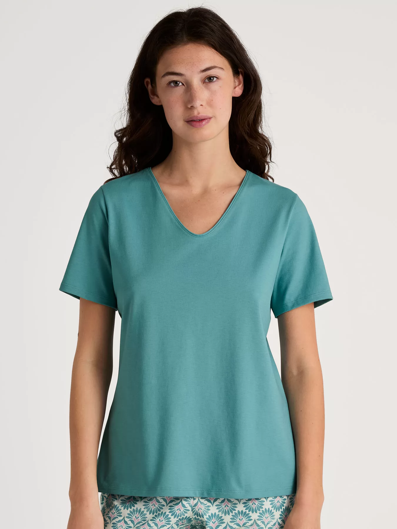 Zielony Koszulka damska Calida Favourites Botanic 14995 - zdjęcie 1