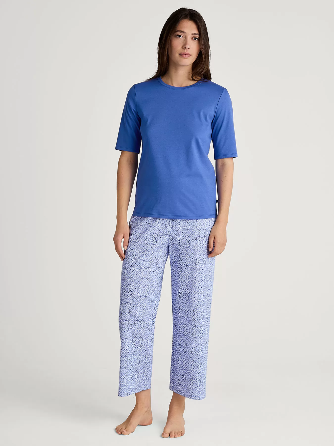 Niebieski Spodnie od piżamy Calida Favourites Marine 28457 - zdjęcie 3