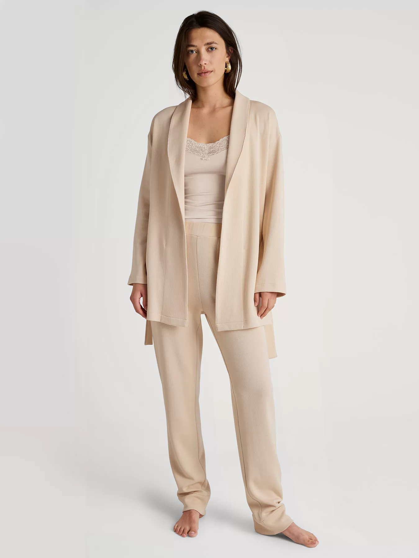 Kremowy Spodnie damskie Calida Lounge Cosy 29478 - zdjęcie 3