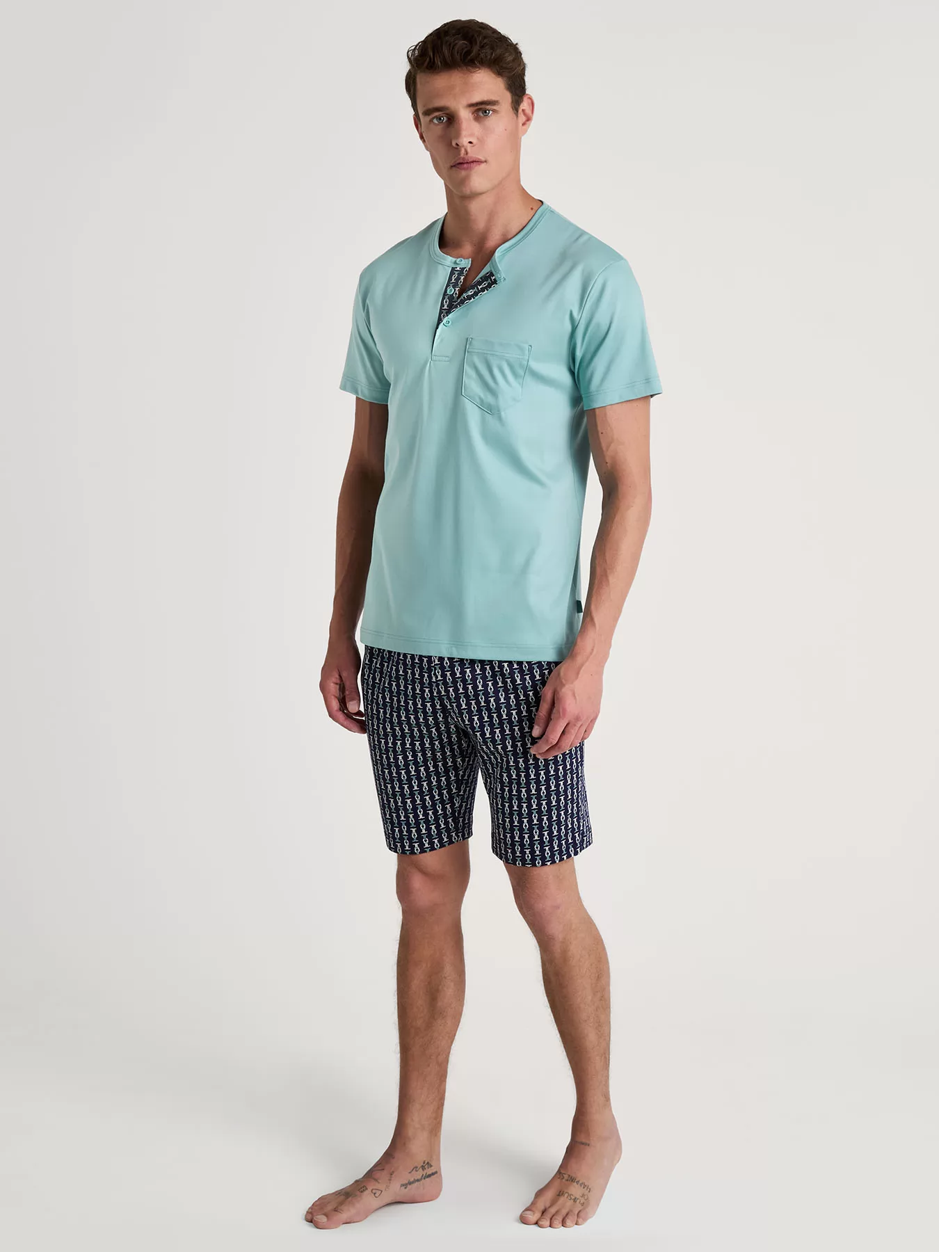 Granatowy, niebieski Piżama męska Calida Relax Selected 45380 - zdjęcie 1