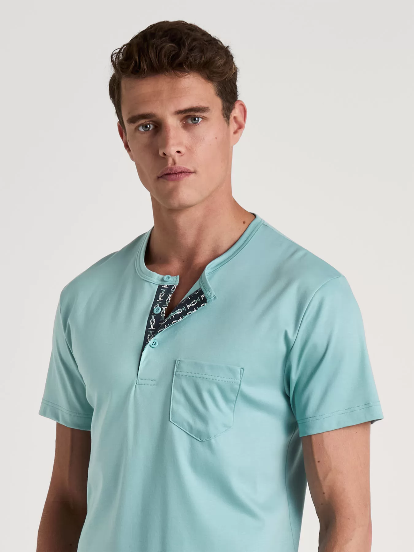 Granatowy, niebieski Piżama męska Calida Relax Selected 45380 - zdjęcie 3