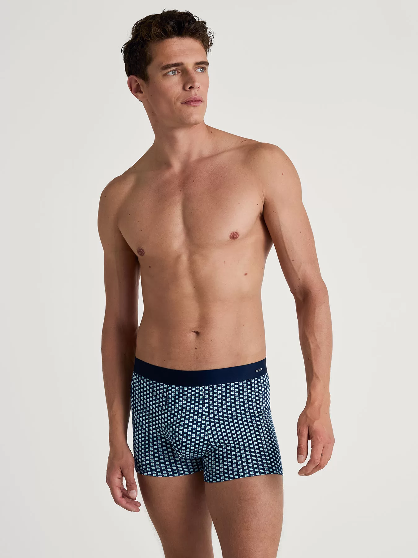 Granatowy, zielony Bokserki męskie Calida Cotton Code Design 26980 - zdjęcie 3