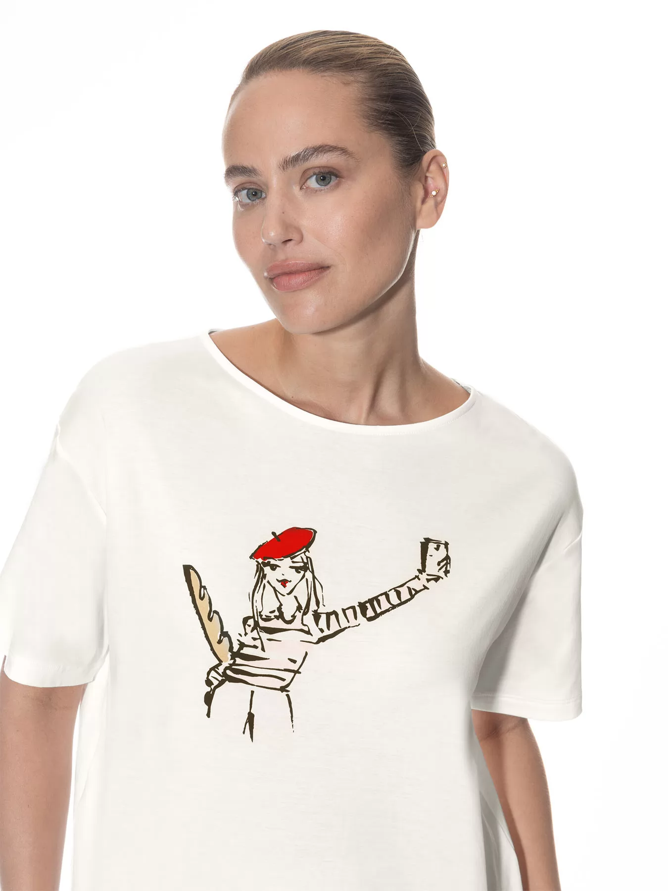 Kremowy Koszulka damska mey France Sensation 1210064 - zdjęcie 3