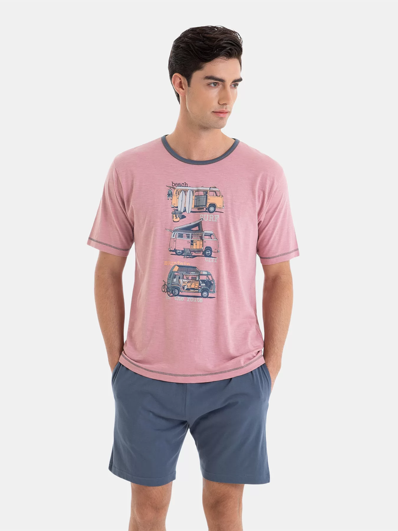 Czerwony, niebieski Piżama męska Massana 251303 - zdjęcie 1