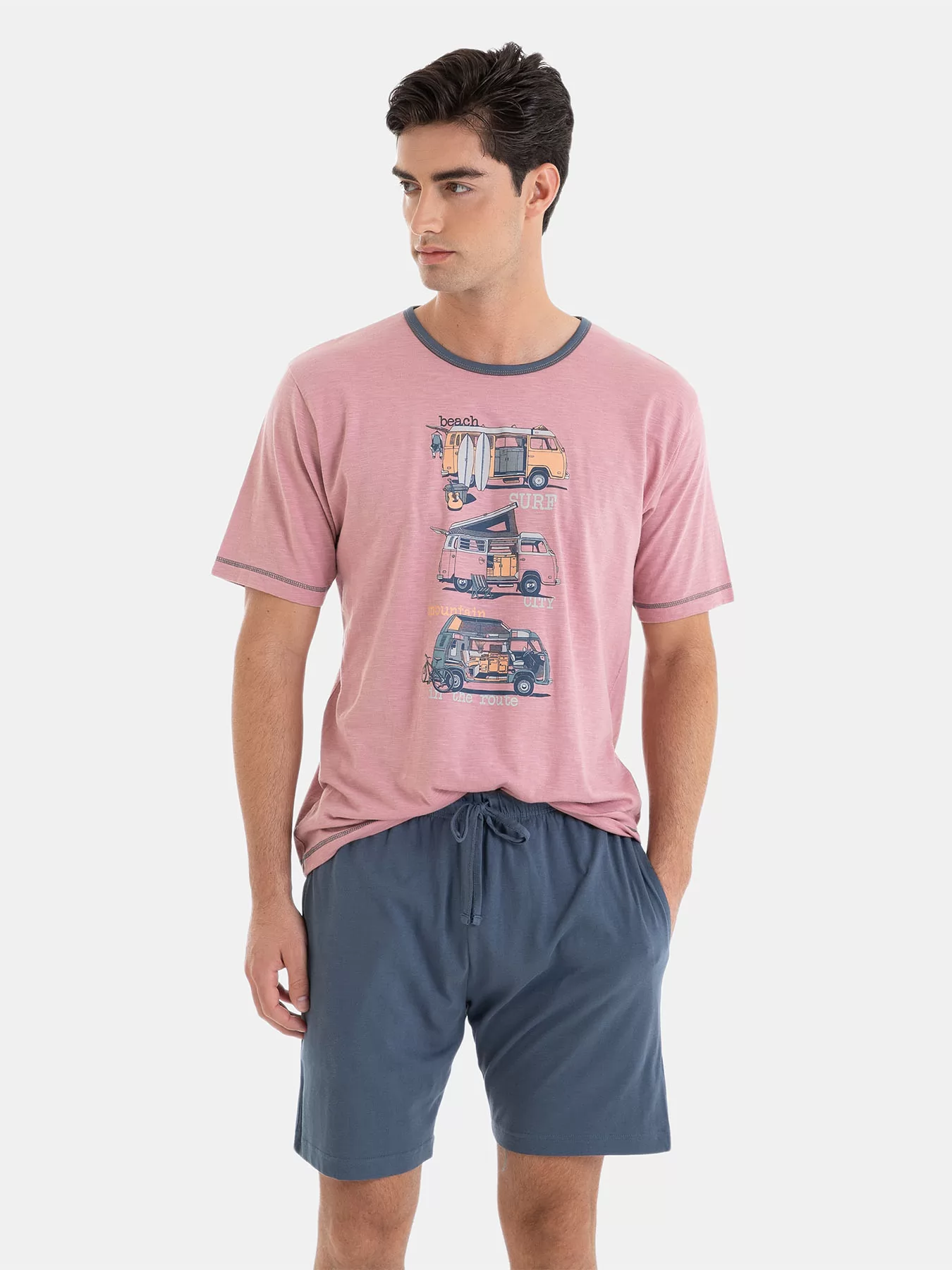 Czerwony, niebieski Piżama męska Massana 251303 - zdjęcie 3