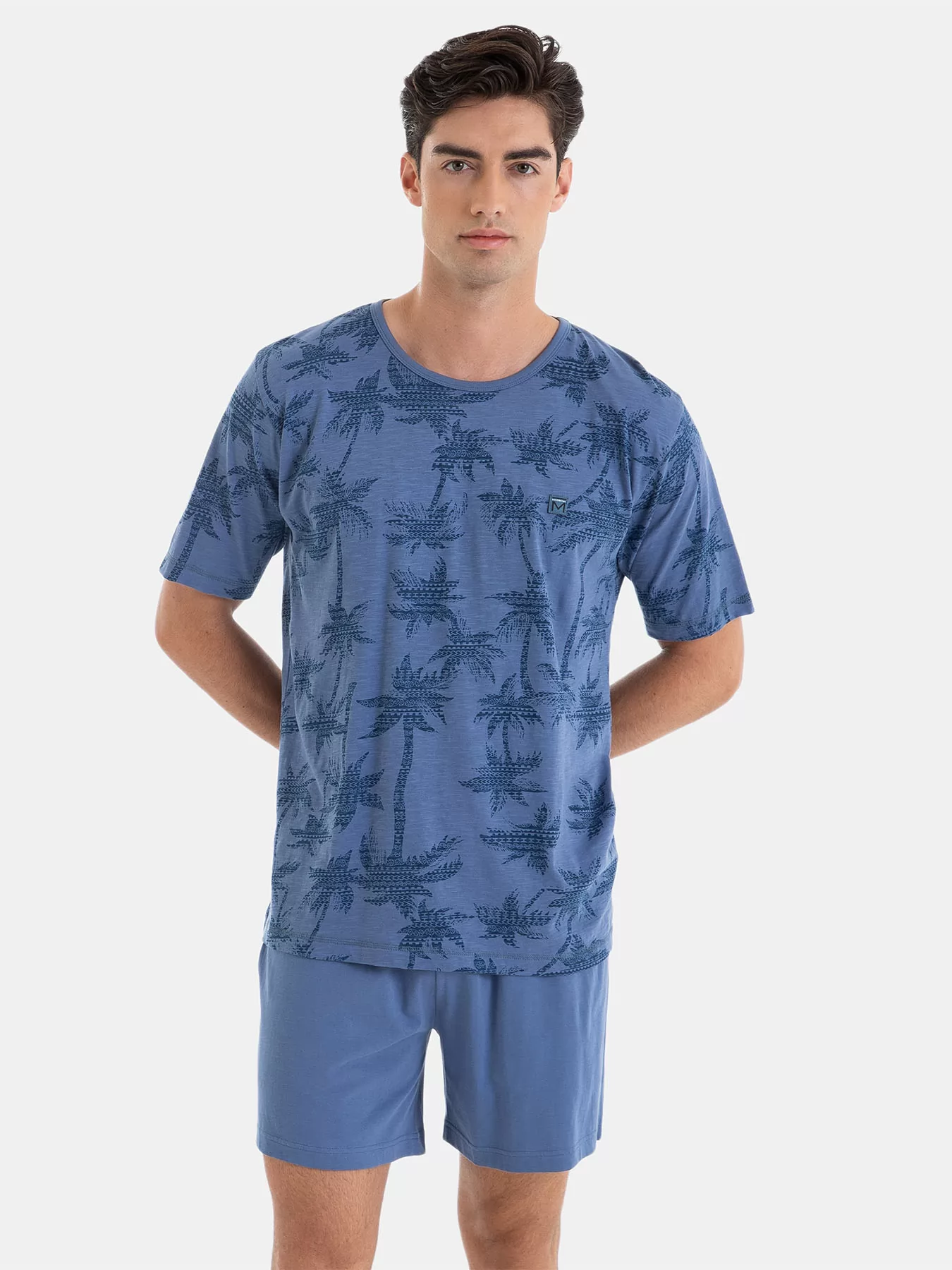 Niebieski Piżama męska Massana 251304 - zdjęcie 4