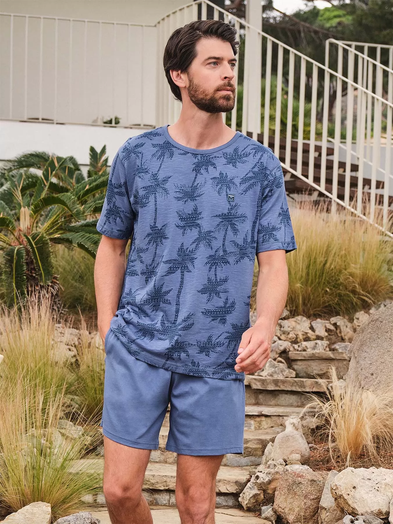 Niebieski Piżama męska Massana 251304 - zdjęcie 5